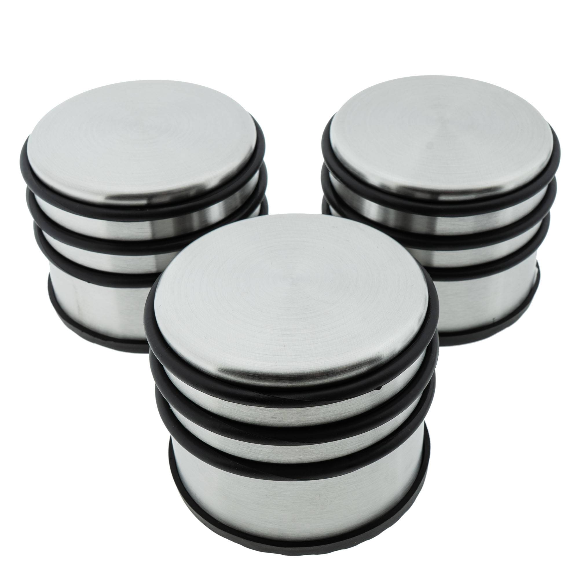 3 x Türstopper gummiert Ø 94 x 80 mm hoch silber