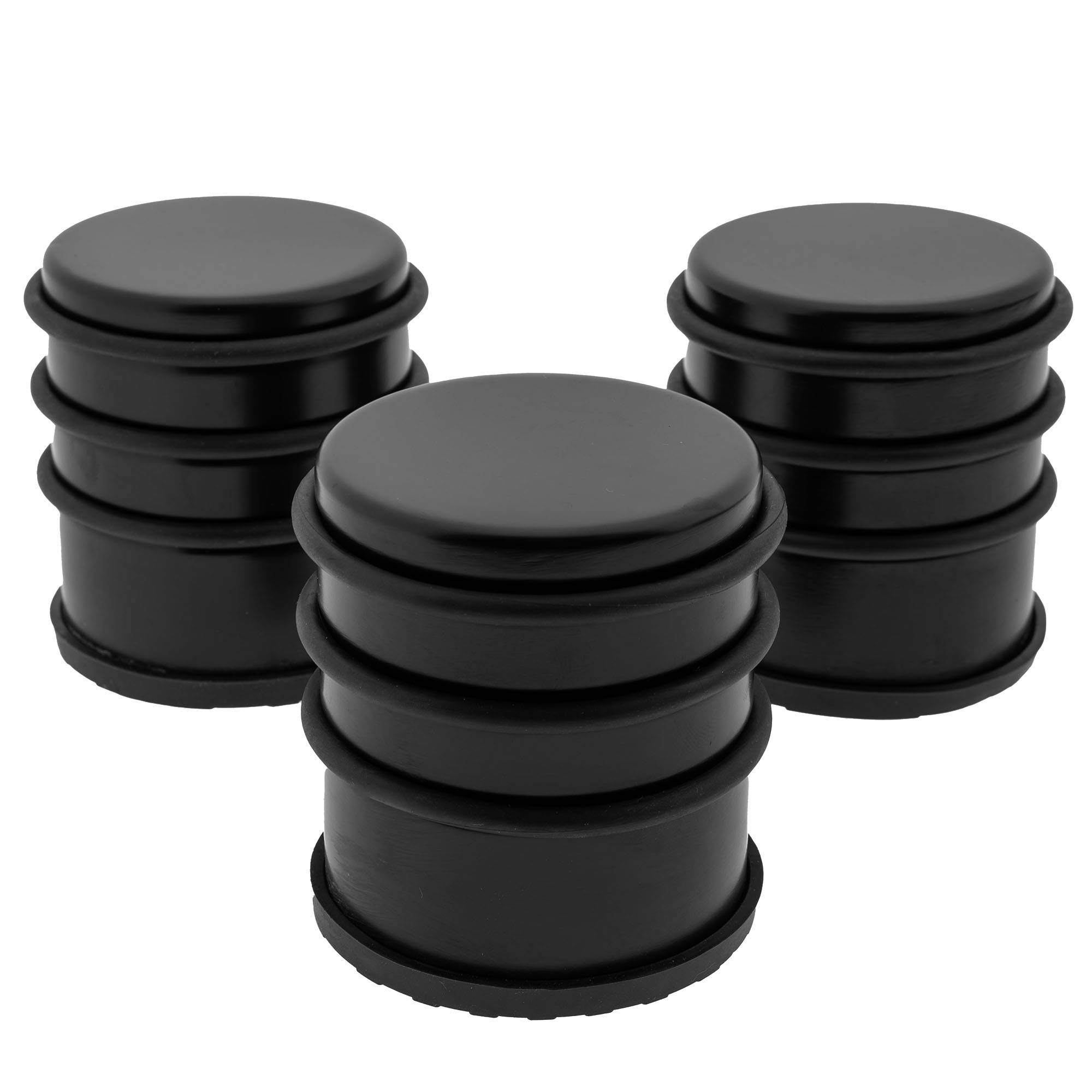 3 x Türstopper gummiert Ø 74 x 80 mm hoch Mattschwarz