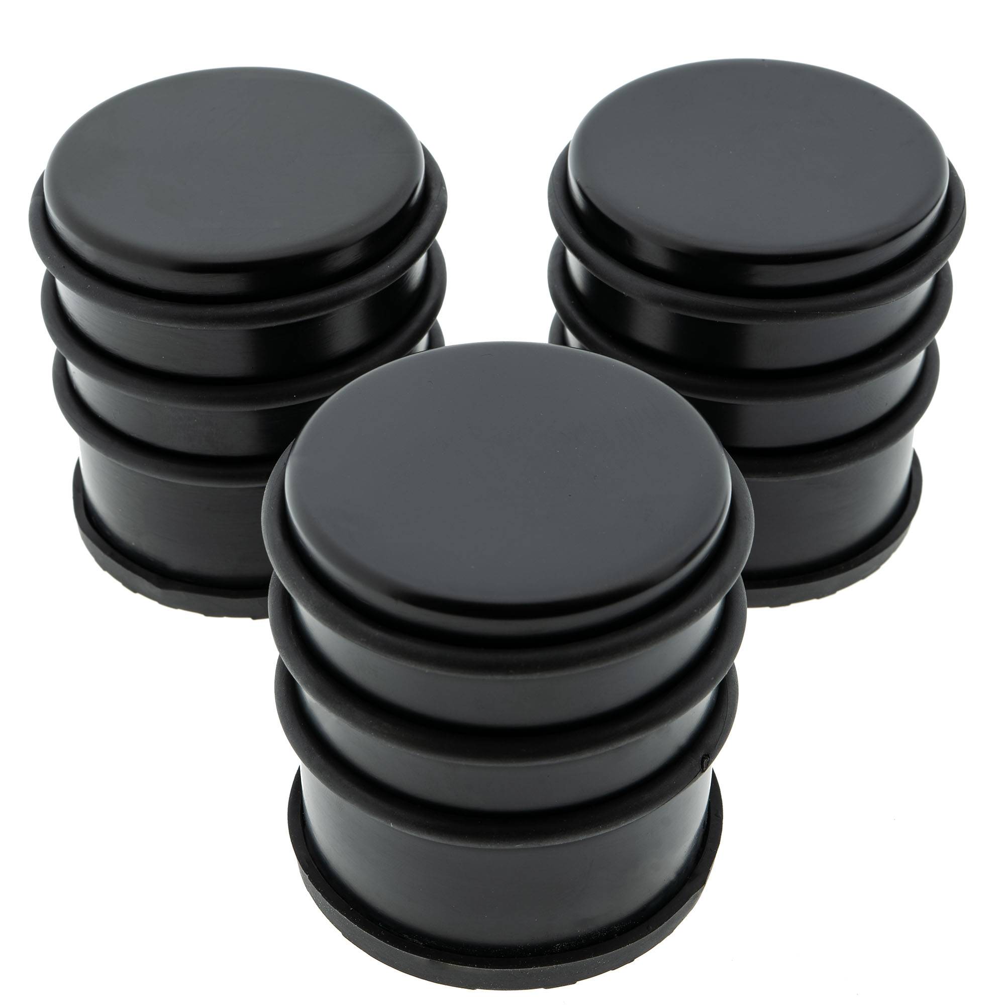 3 x Türstopper gummiert Ø 74 x 80 mm hoch Mattschwarz