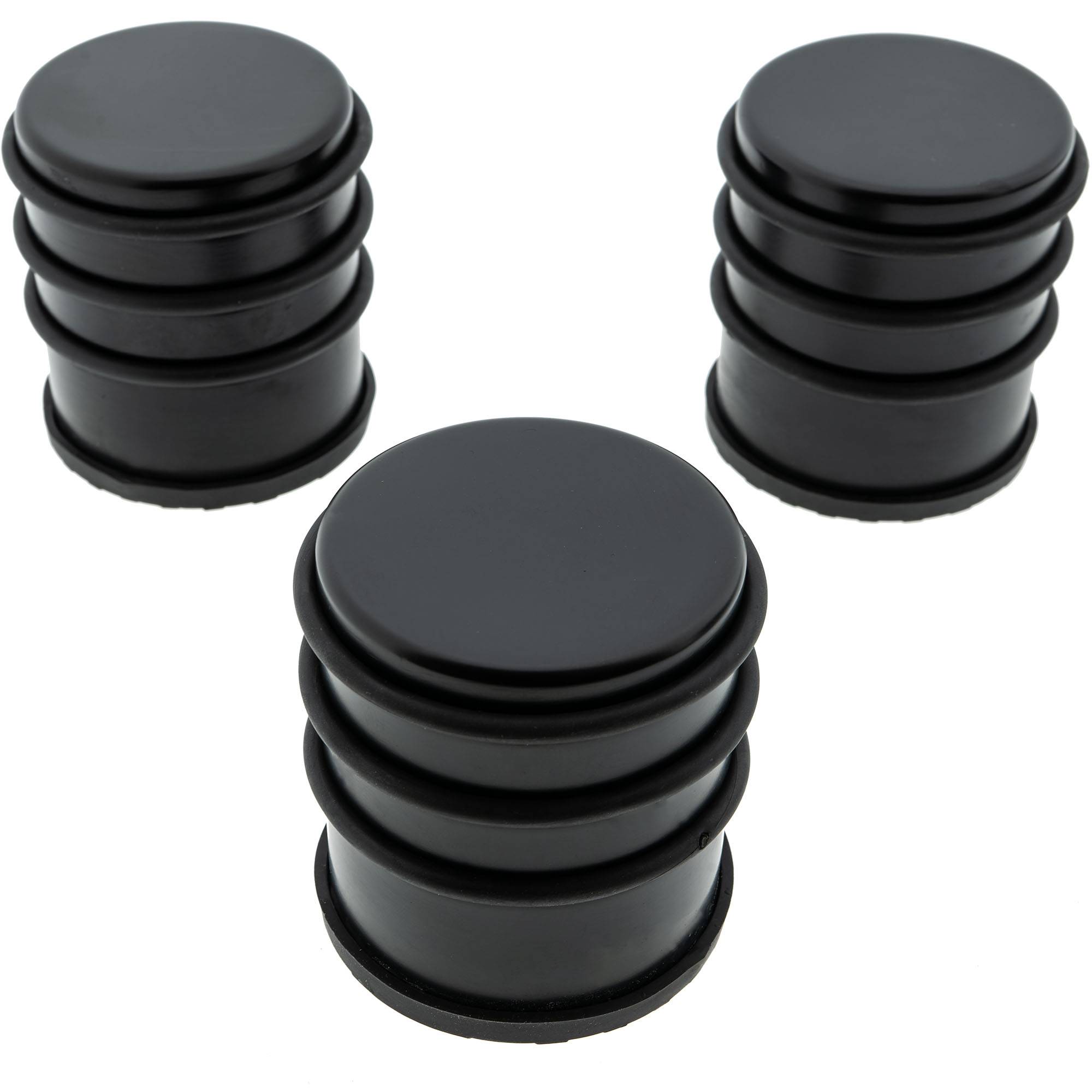 3 x Türstopper gummiert Ø 74 x 80 mm hoch Mattschwarz