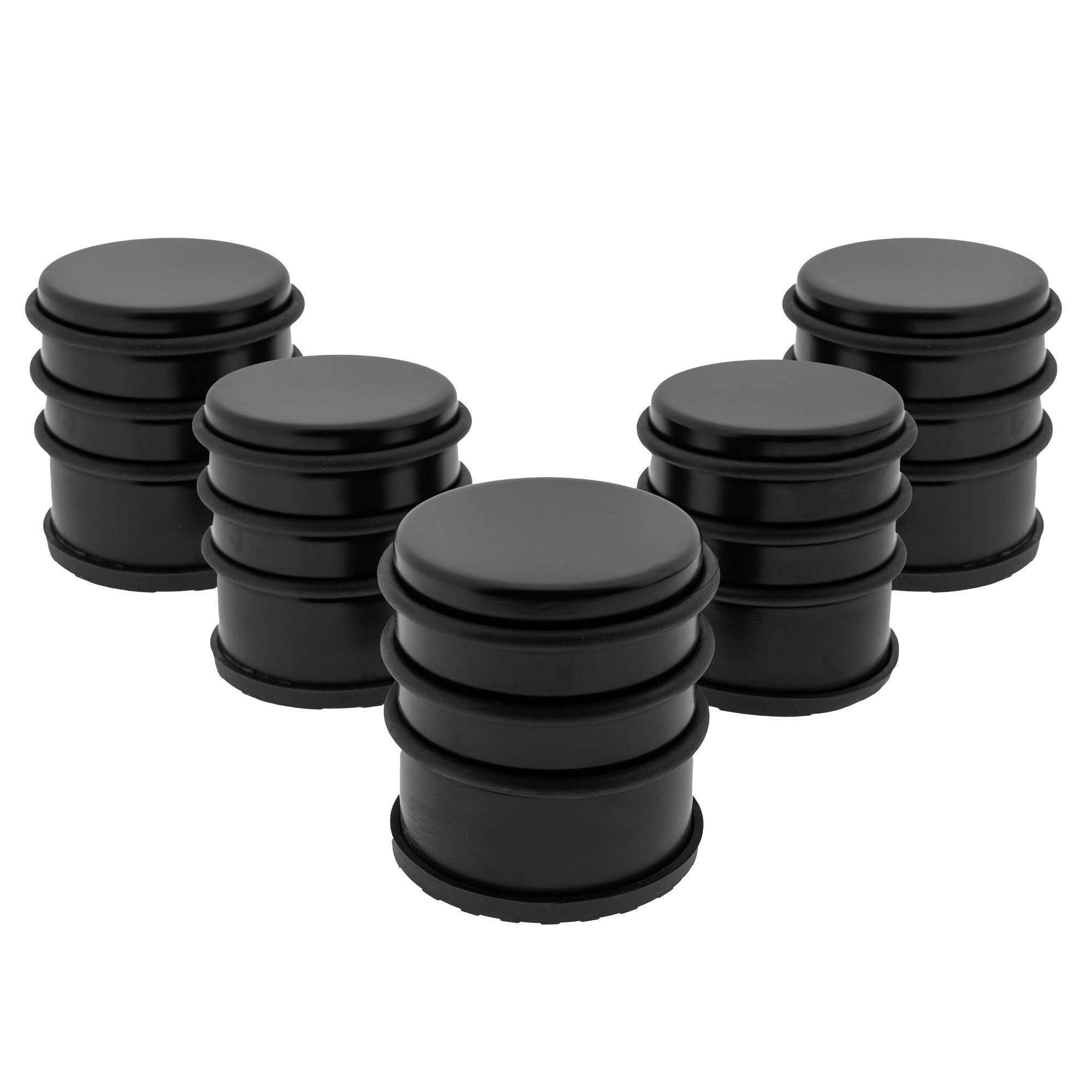 5 x Türstopper gummiert Ø 74 x 80 mm hoch Mattschwarz