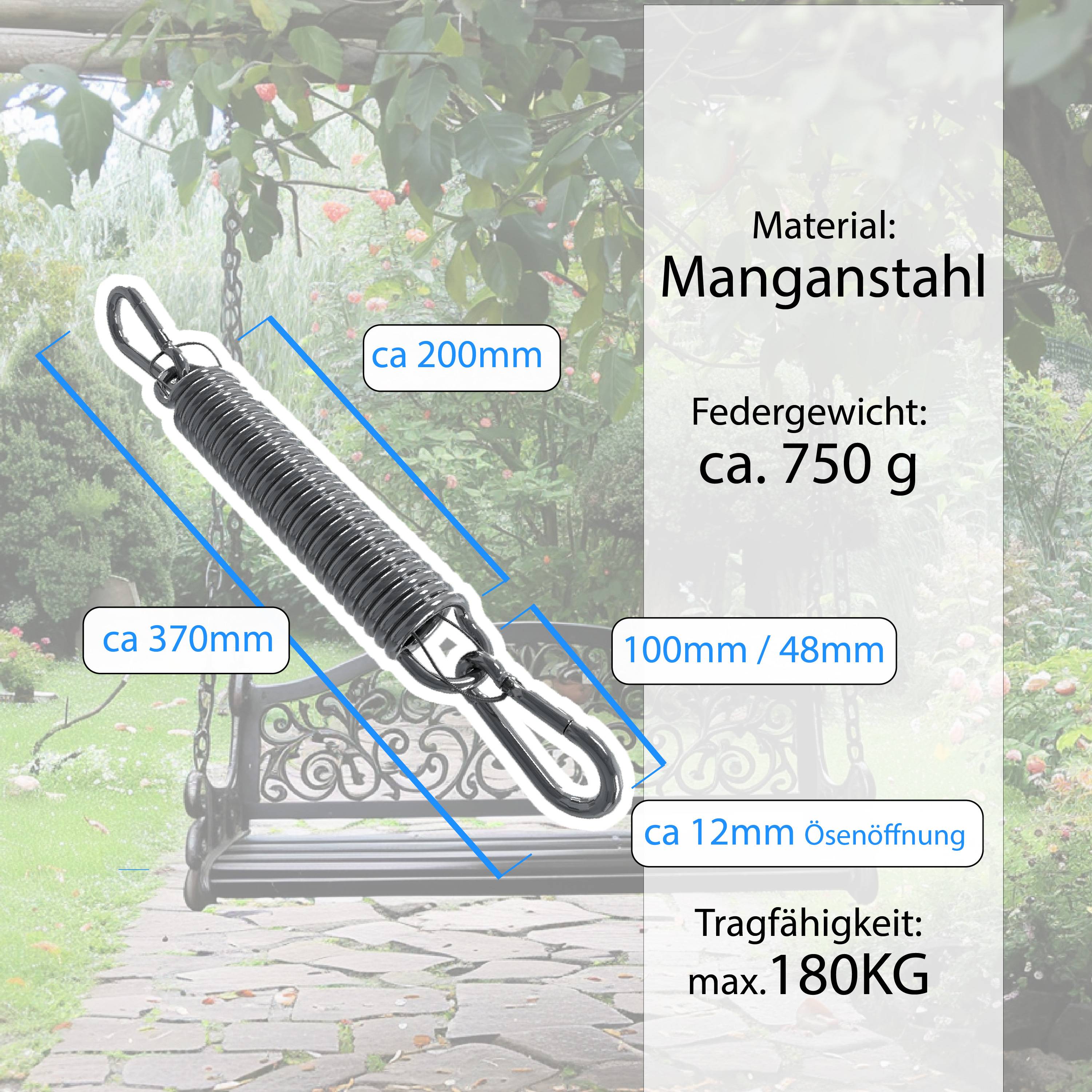 Schwingfeder Schaukelfedern Sonnensegel Feder Hängematte Hängesessel Schaukel