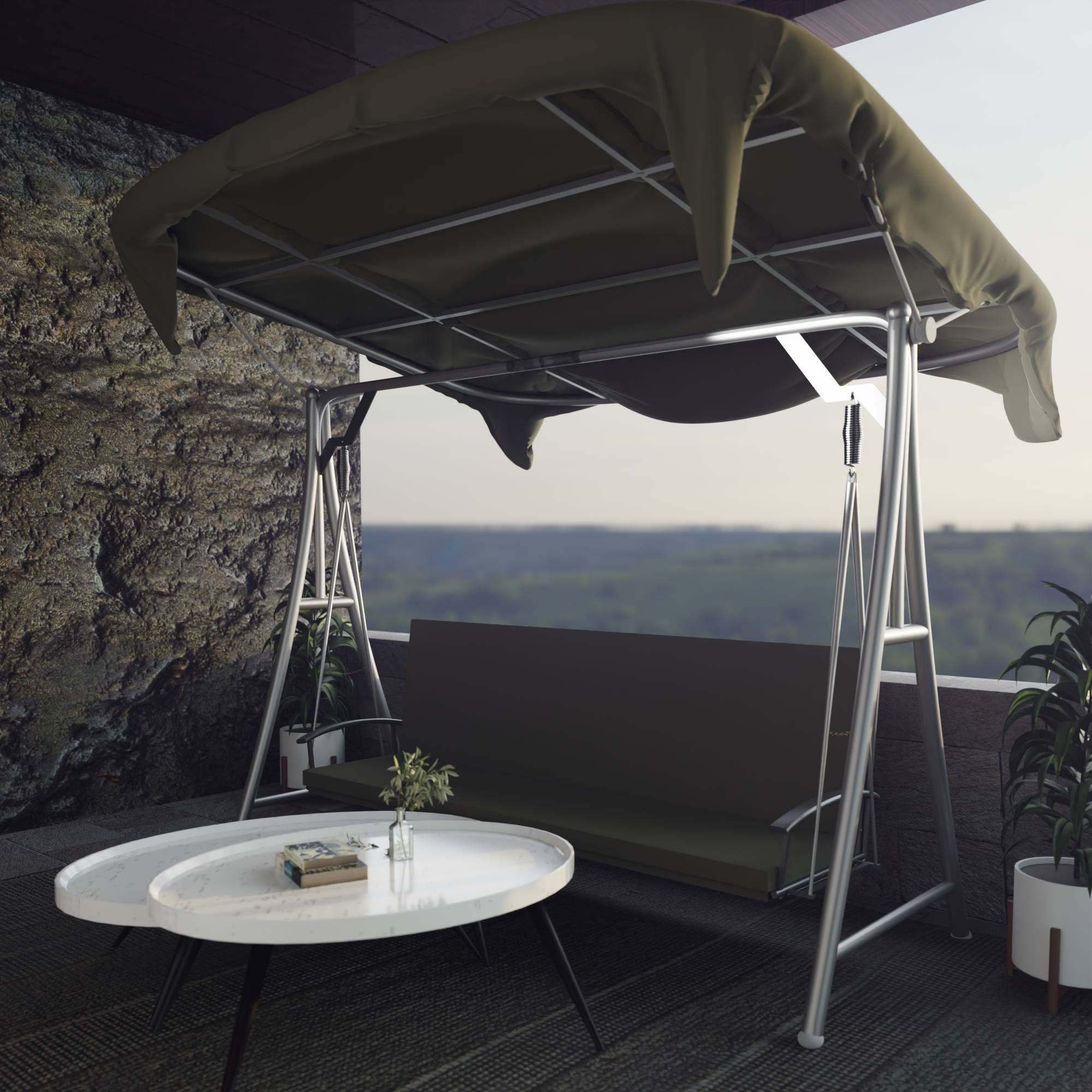 2x Schwingfeder Schaukelfedern Feder Hängematte Hängesessel Schaukel