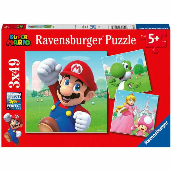 Kinderpuzzle Super Mario (3x49 Teile Puzzle für Kinder ab 5 Jahren)