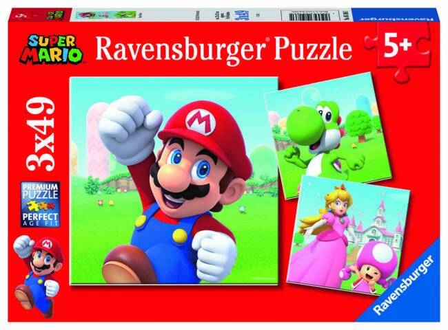 Kinderpuzzle Super Mario (3x49 Teile Puzzle für Kinder ab 5 Jahren)