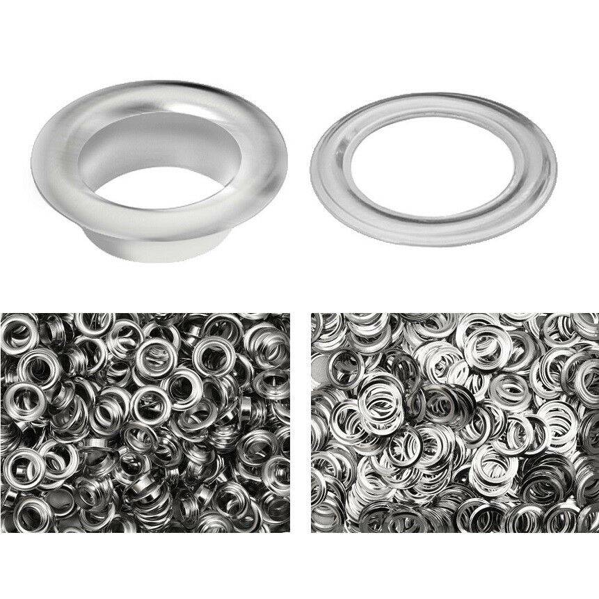 1000x Ösen Rundösen Planenösen Öse vernickelt Persenning Ösenpresse Metallöse 12mm