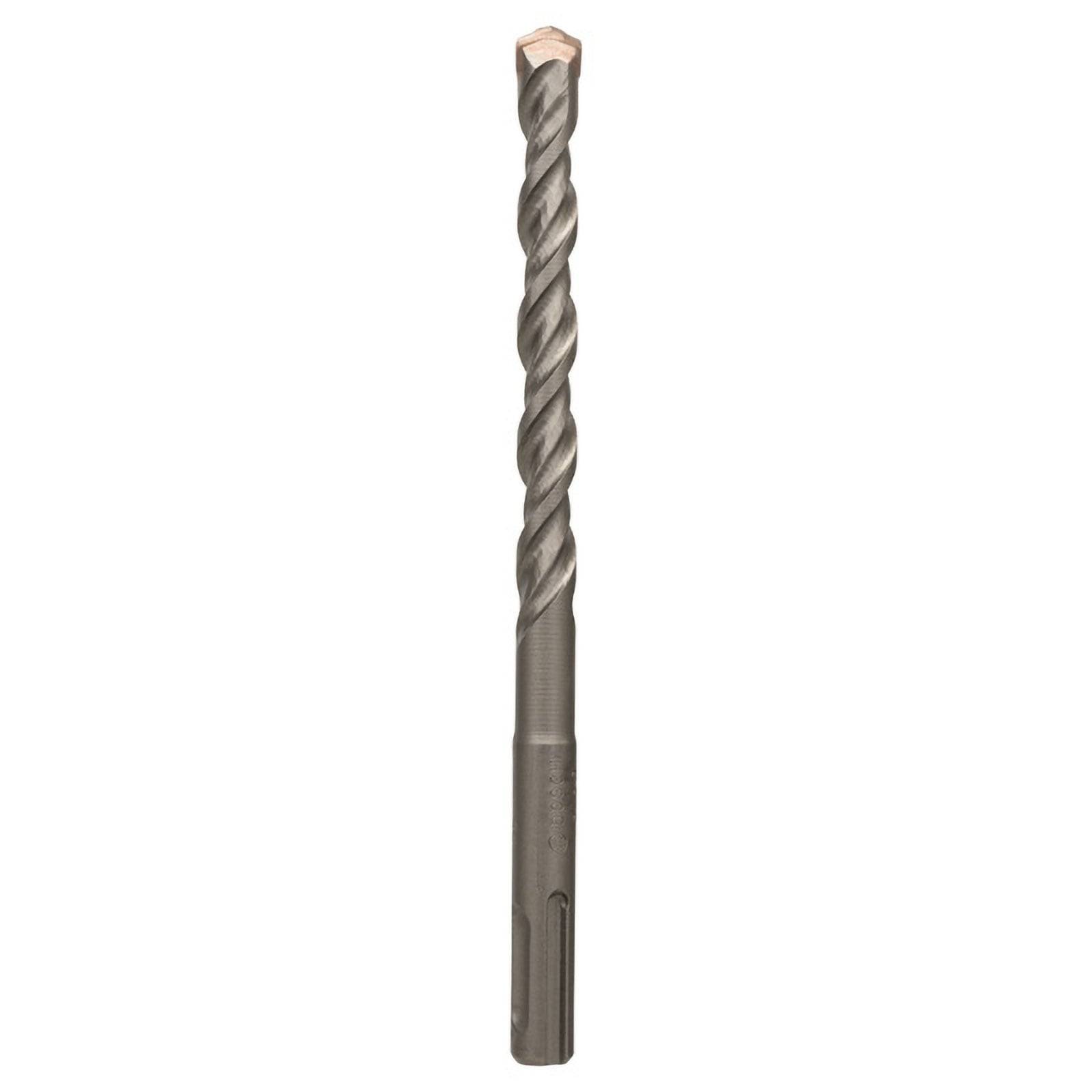 Ein Metallbohrer mit einer Spiralform und einer spitzen Spitze, der zum Bohren von Löchern in harten Materialien wie Beton oder Mauerwerk verwendet wird.