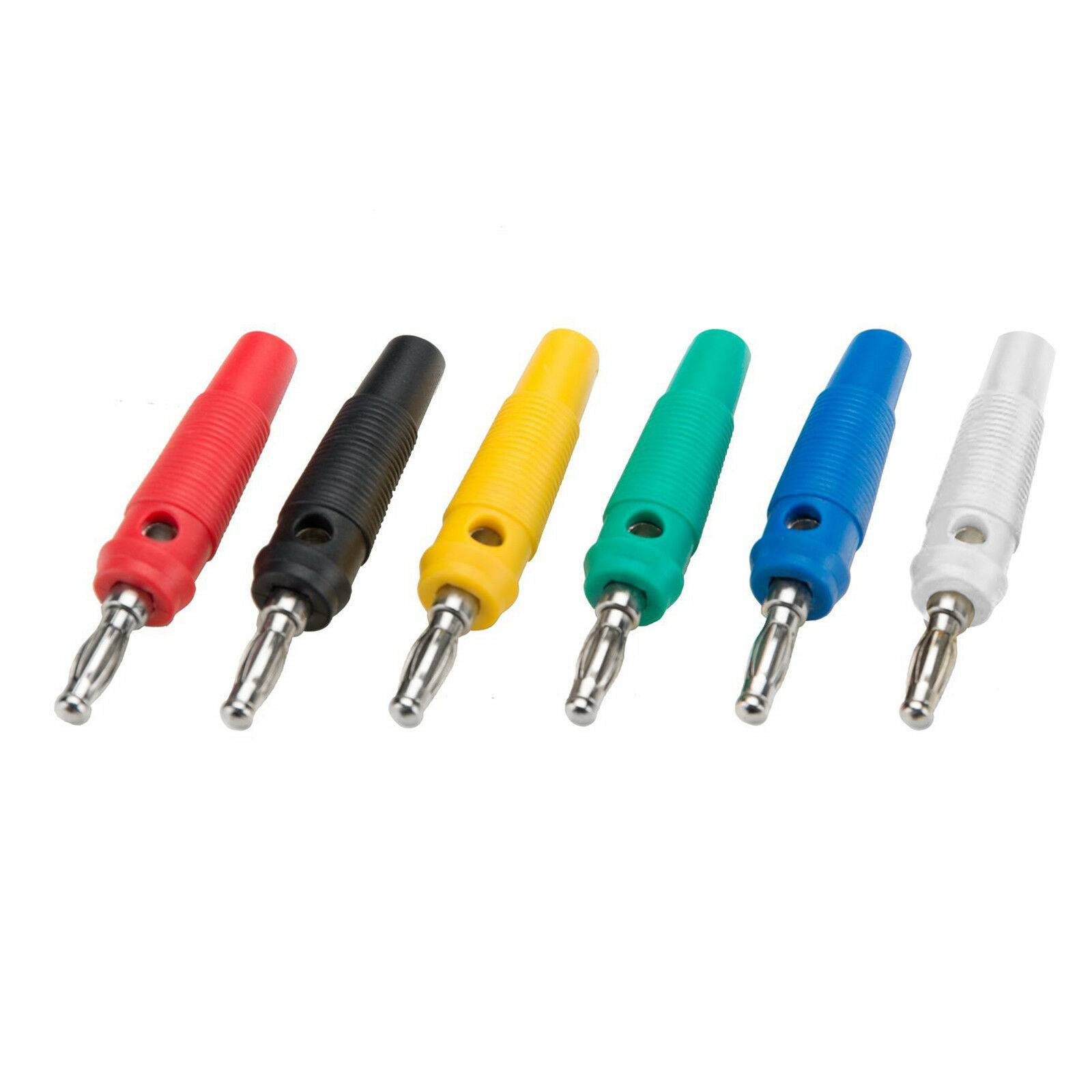 10x Bananenstecker 4mm Laborstecker verschiedene Farben schraubbar Büschelstecke Gelb
