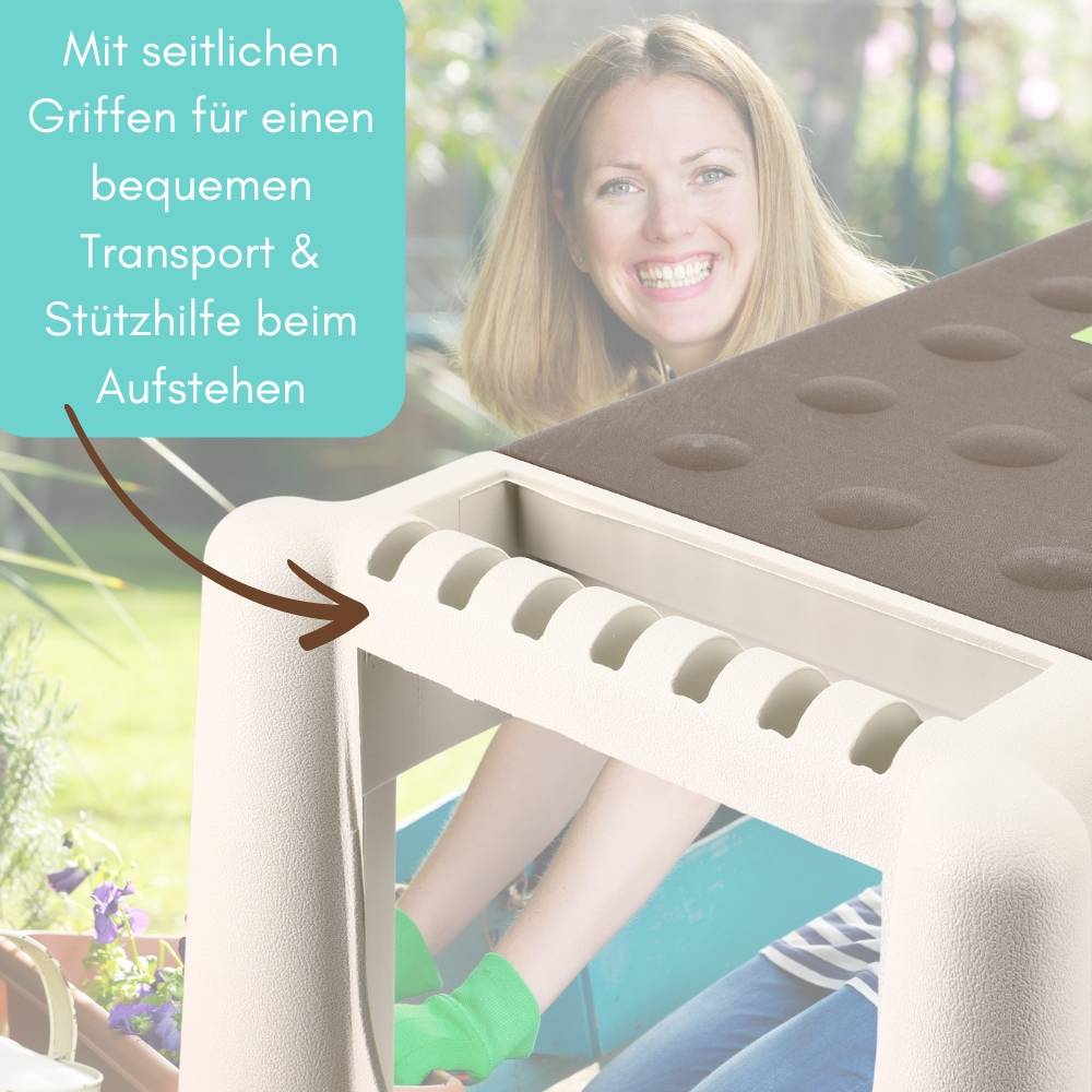 2x Kniebank 2in1 Kniekissen Garten Bank Sitzhocker Gartenkniebank Stauraum Kniehocker Gartenarbeit Gartenhocker mit Aufstehhilfe