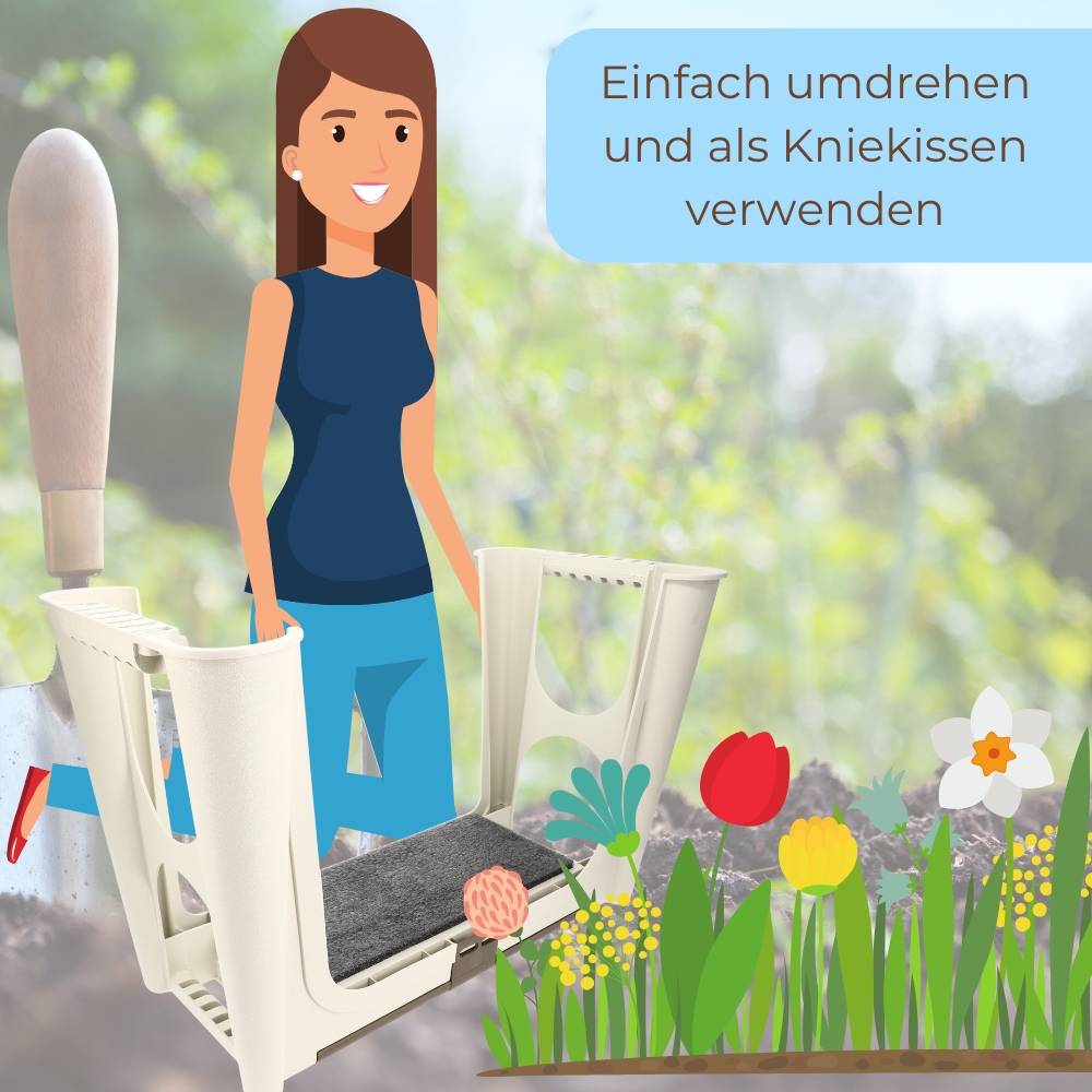 2x Kniebank 2in1 Kniekissen Garten Bank Sitzhocker Gartenkniebank Stauraum Kniehocker Gartenarbeit Gartenhocker mit Aufstehhilfe