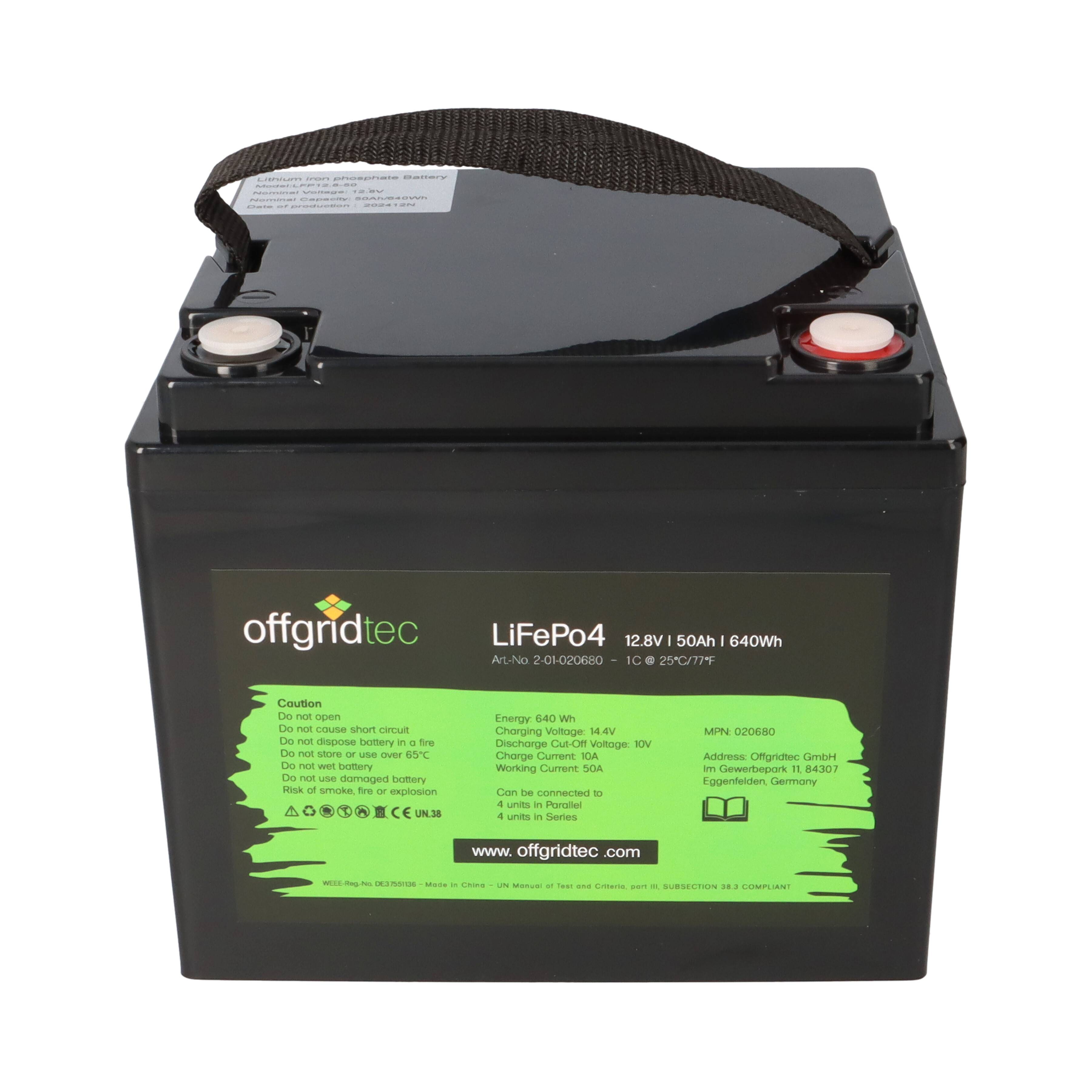 Offgridtec LifePo4 Akku 12/50 12,8V 50Ah 640Wh mit 0% MwSt nach §12 Abs. 3 UstG
