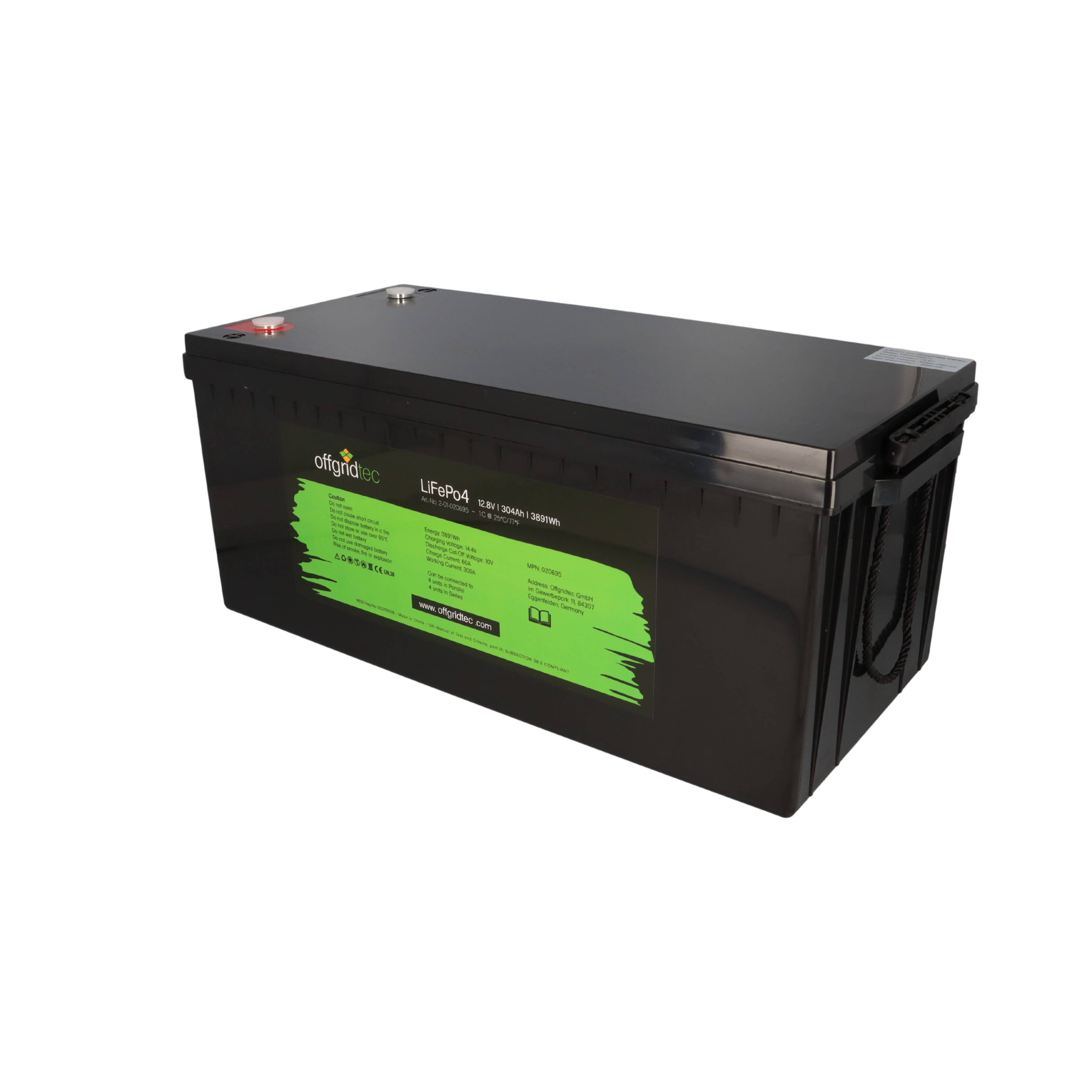 Offgridtec LifePo4 Akku 12/300 12,8V 304Ah 3840Wh mit 0% MwSt nach §12 Abs. 3 UstG