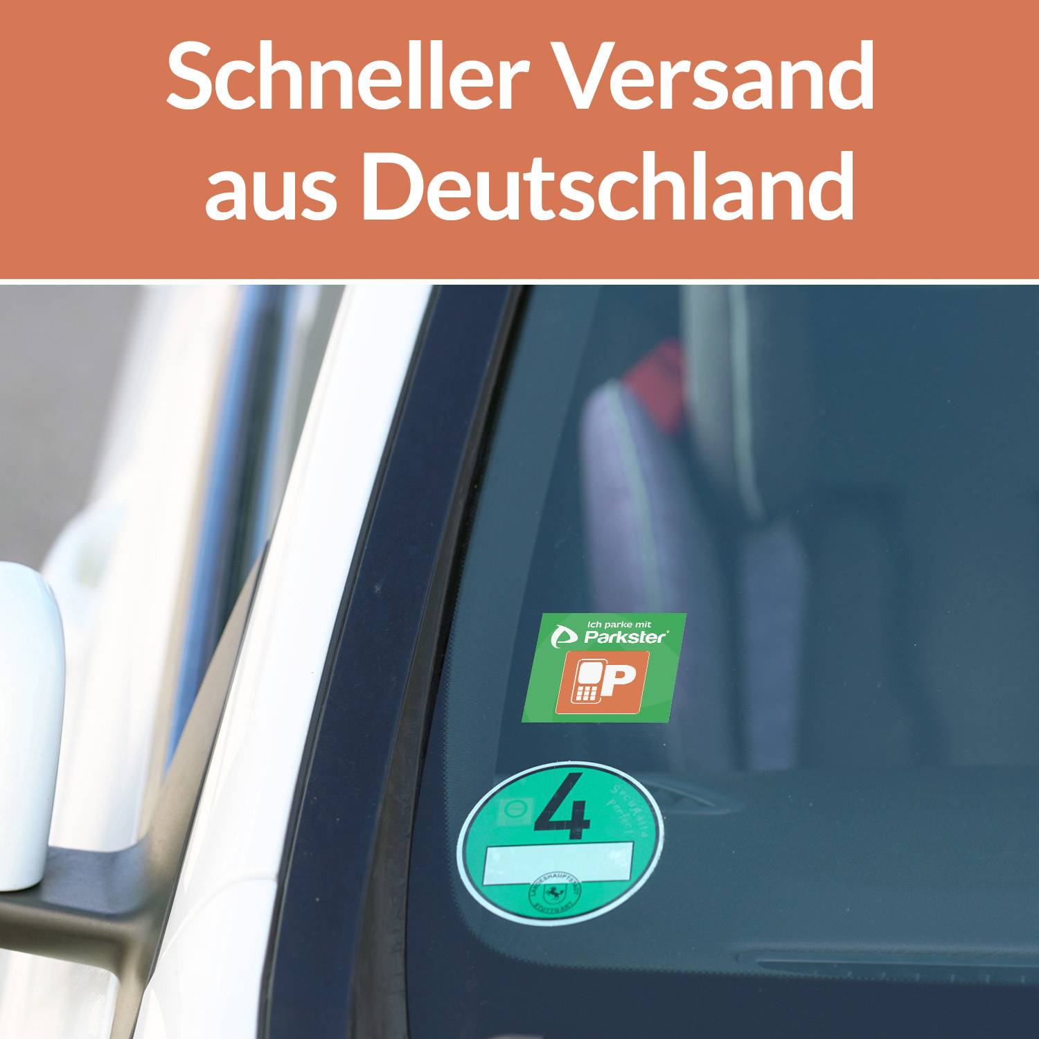 5x PARKSTER Parkplakette Hinterglasaufkleber Ticket Aufkleber Parkster Vignette KFZ Auto Park APP Sticker (6 x 6 cm, UV Schutz, wiederablösbar)