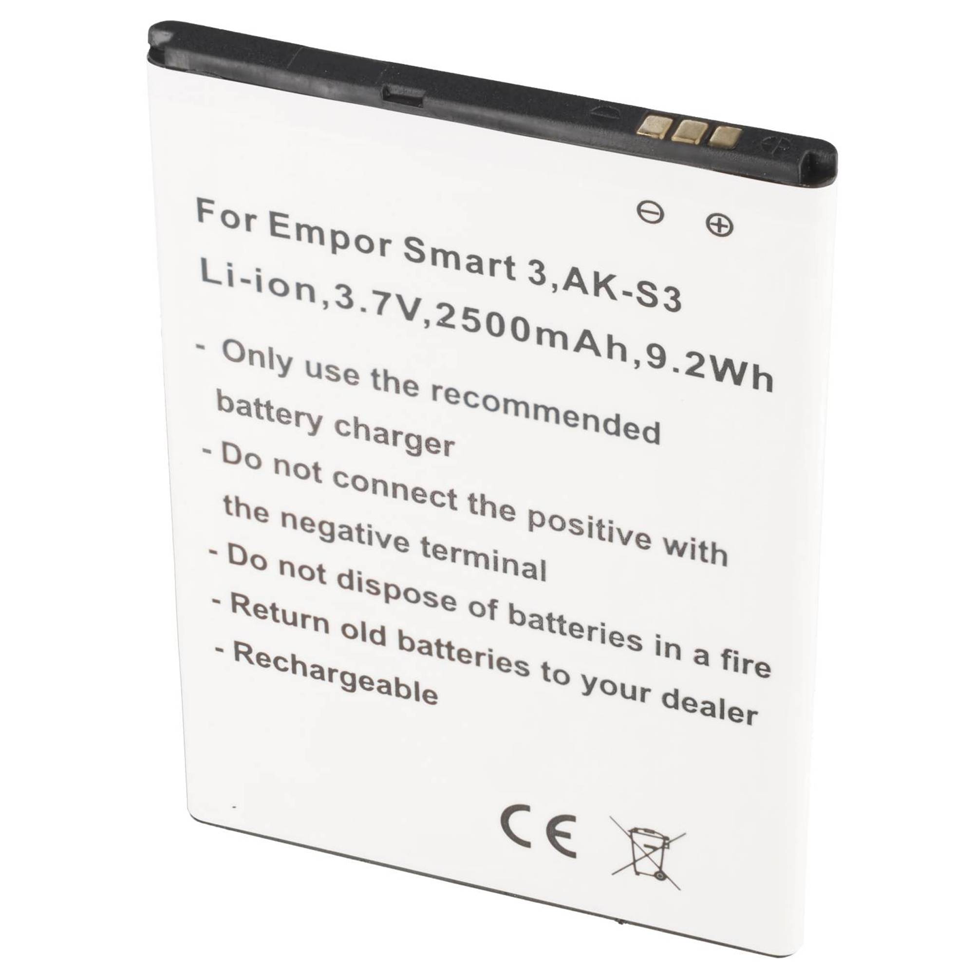 Weiße wiederaufladbare Li-Ionen-Batterie mit der Bezeichnung „Für Empor Smart 3, AK-S3