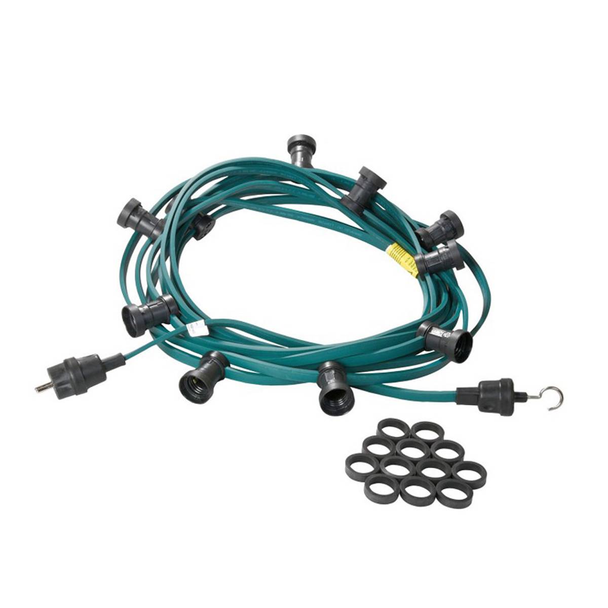 Illu Lichterkette 10m Grün 20xE27 Garten Party Biergarten Außen Made in Germany