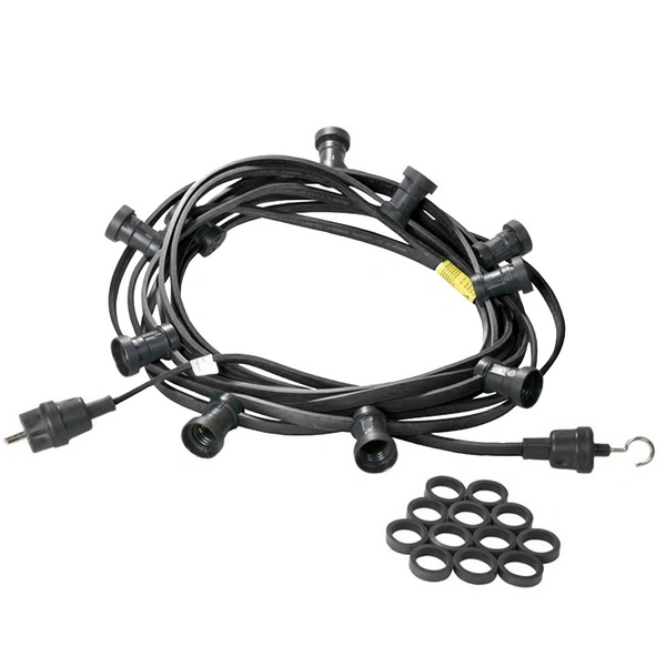 Illu Lichterkette 20m schwarz 40xE27 Garten Party Balkon Außen Made in Germany Illu Lichterkette 20m schwarz 40xE27 Garten Party Balkon Außen Made in Germany