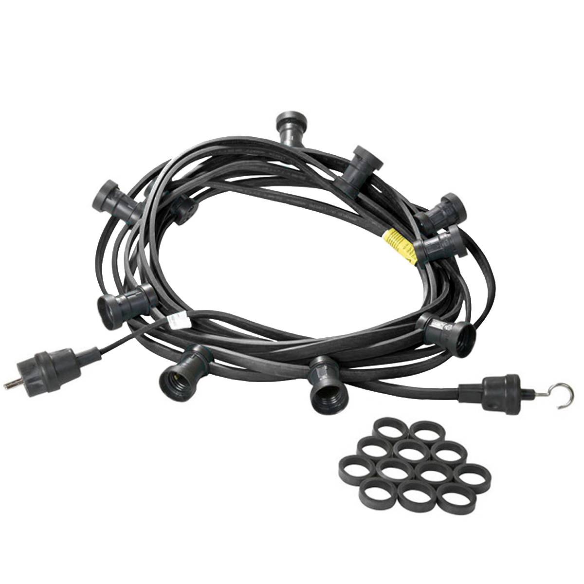 Illu Lichterkette 40m schwarz 40xE27 Garten Party Balkon Außen Made in Germany