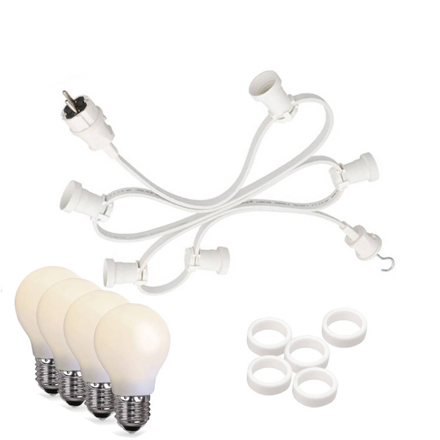 Illu Lichterkette 40m weiß Außen Garten Party 40 milchige E27 LED Tropfenlampen