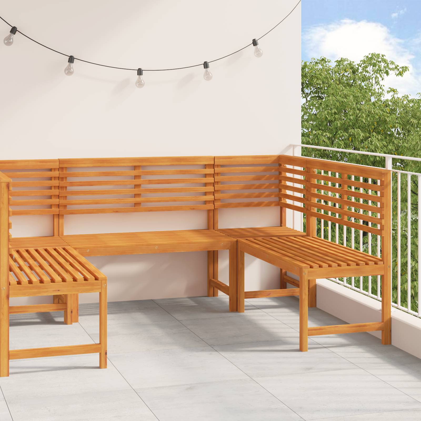 vidaXL 5-tlg. Gartenbank-Set Akazienholz