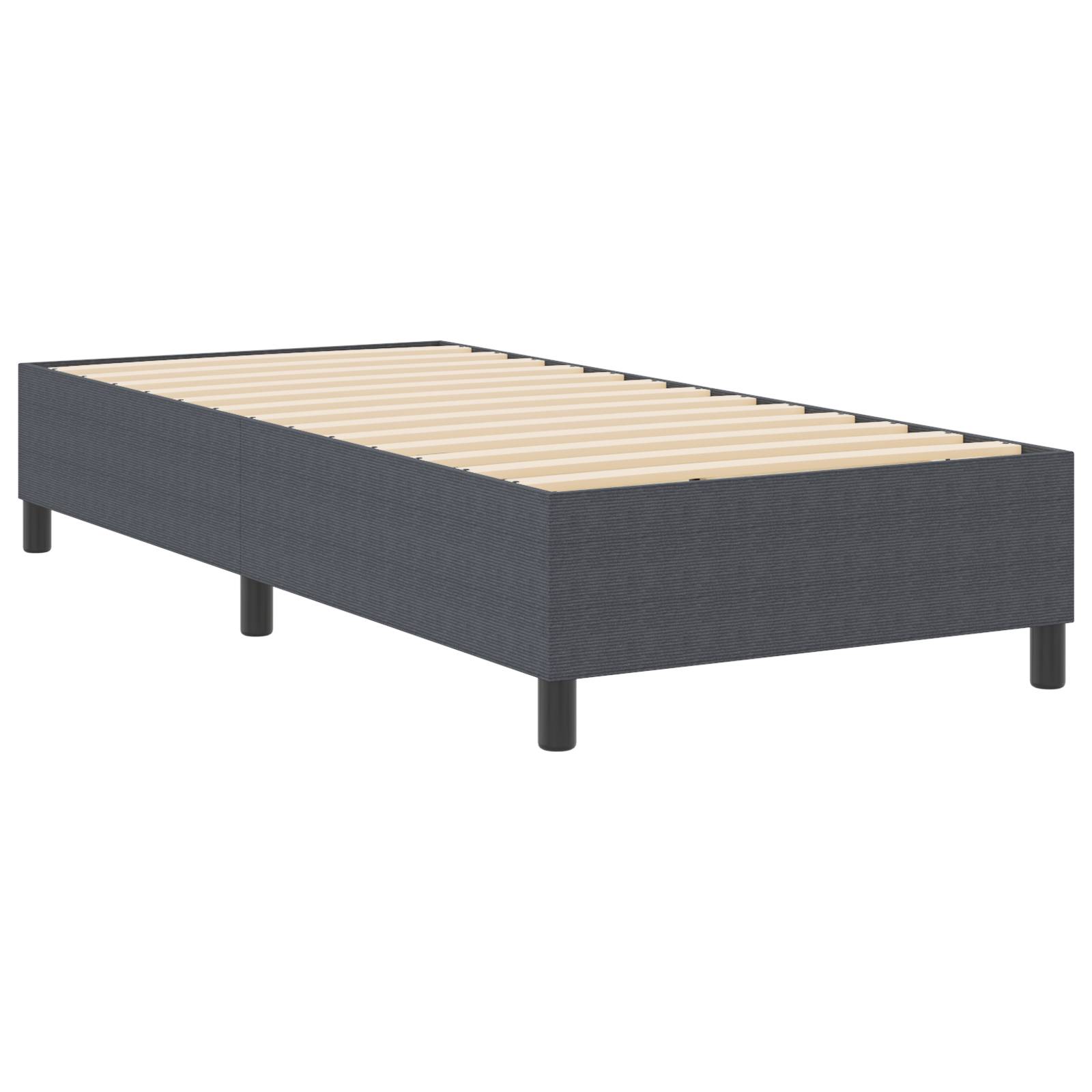 vidaXL Boxspringbett Dunkelgrau Cordstoff