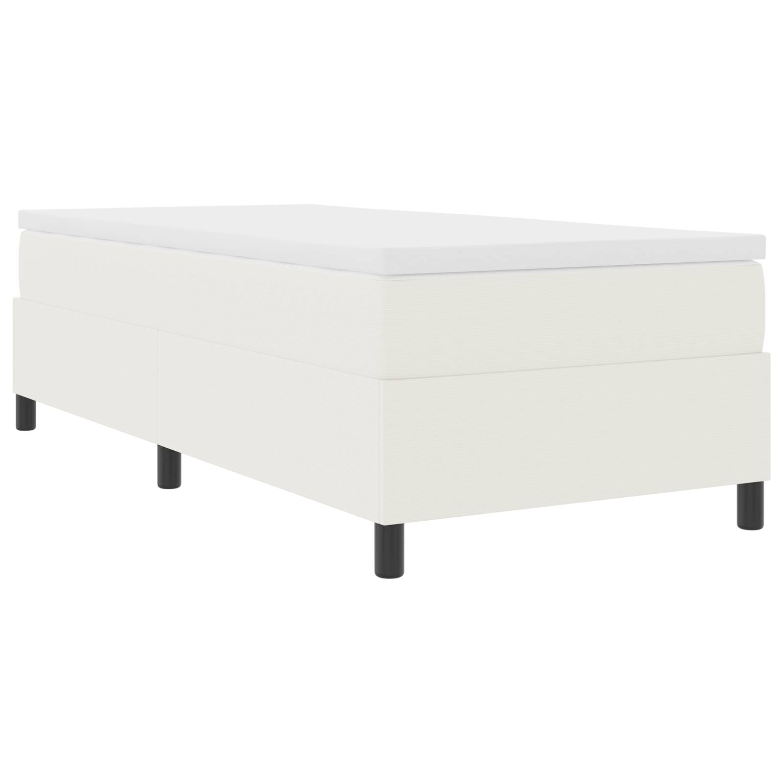 vidaXL Boxspringbett mit Matratze in Creme, 90 x 200 cm, aus Cord-Stoff
