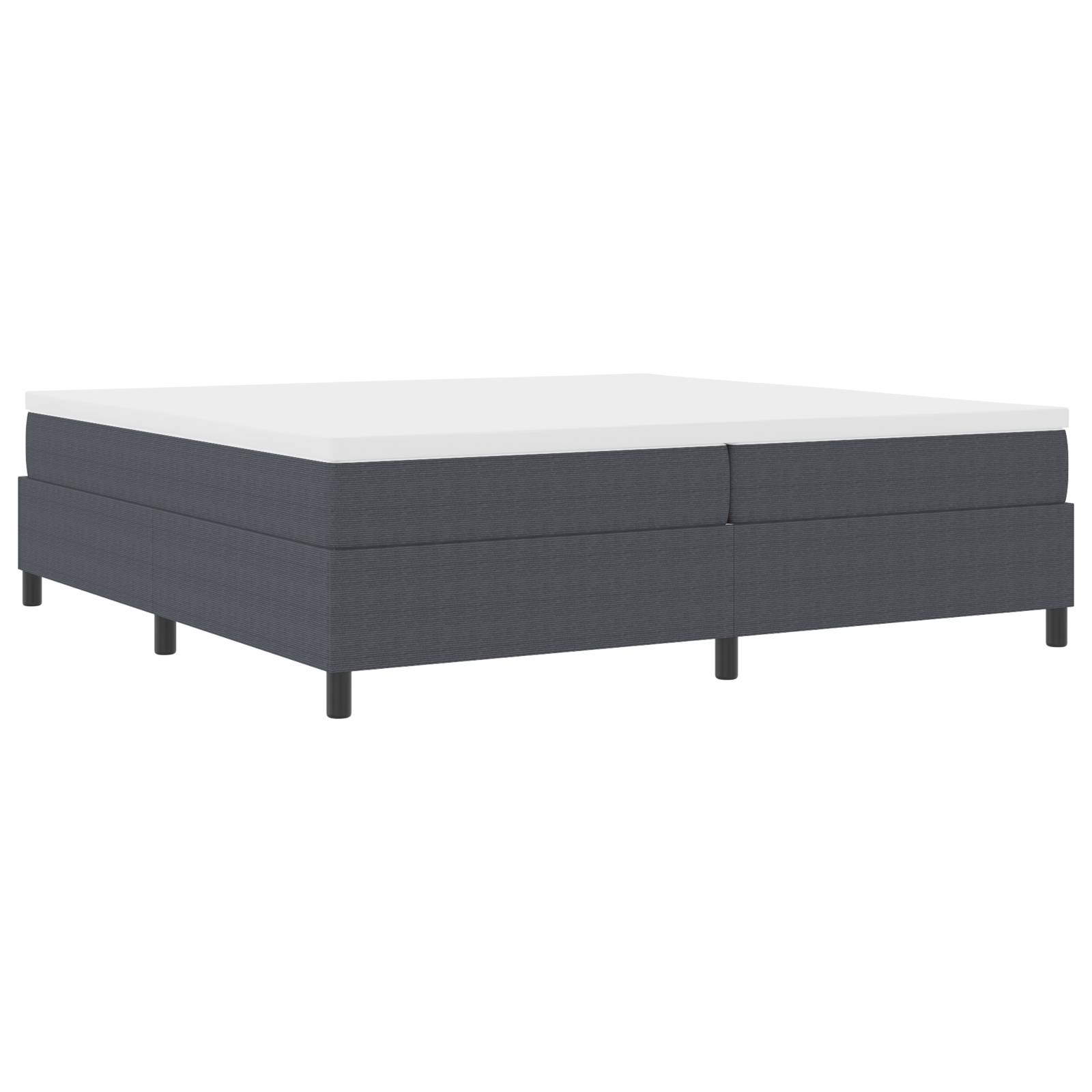 vidaXL Boxspringbett mit Matratze in Dunkelgrau, 200 x 200 cm, Cord-Stoff.