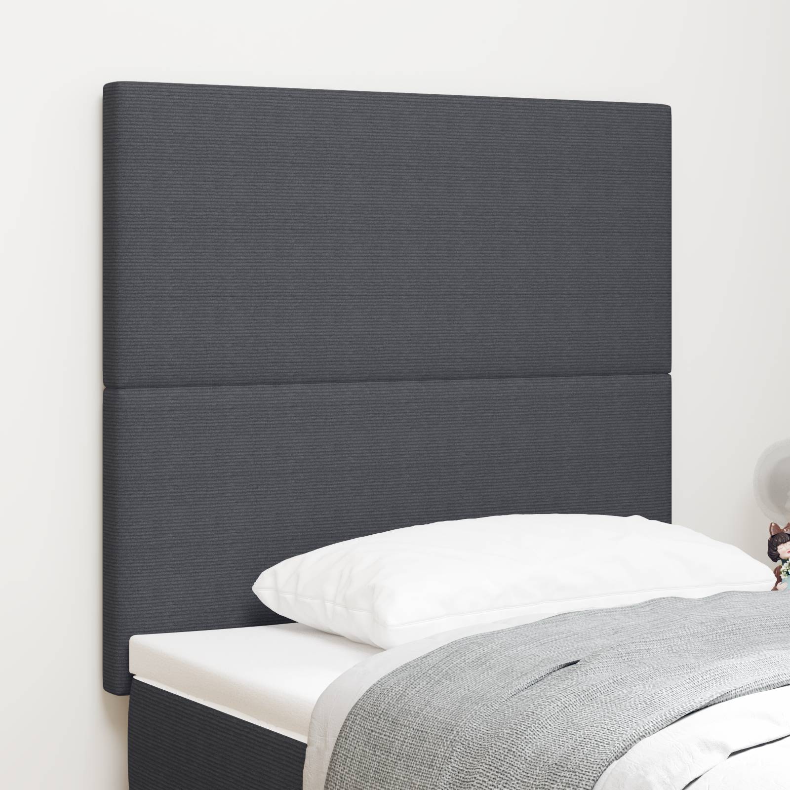 vidaXL Kopfteil Einfarbig Dunkelgrau 100 cm Cordstoff