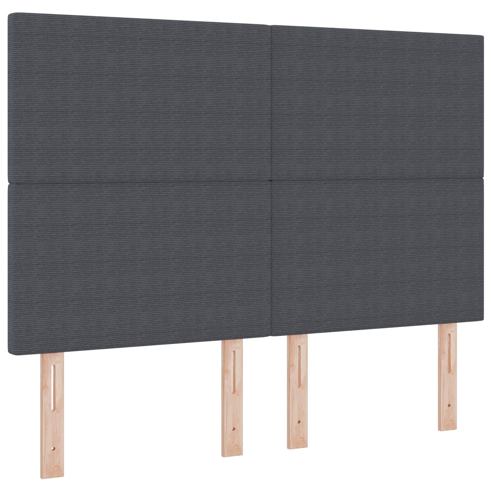 vidaXL Kopfteil Einfarbig Dunkelgrau 140 cm Cordstoff