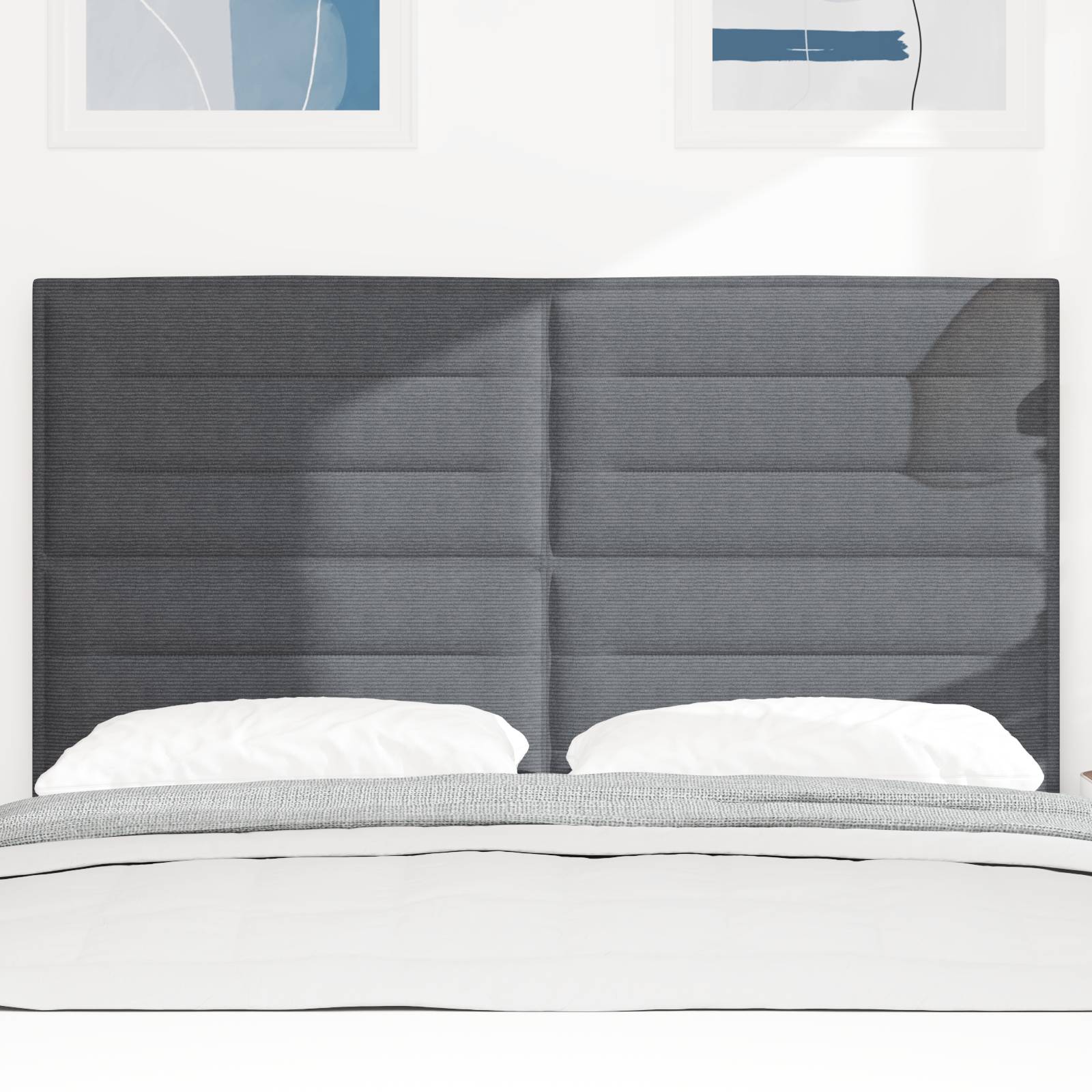 vidaXL Kopfteil Einfarbig Dunkelgrau 140 cm Cordstoff