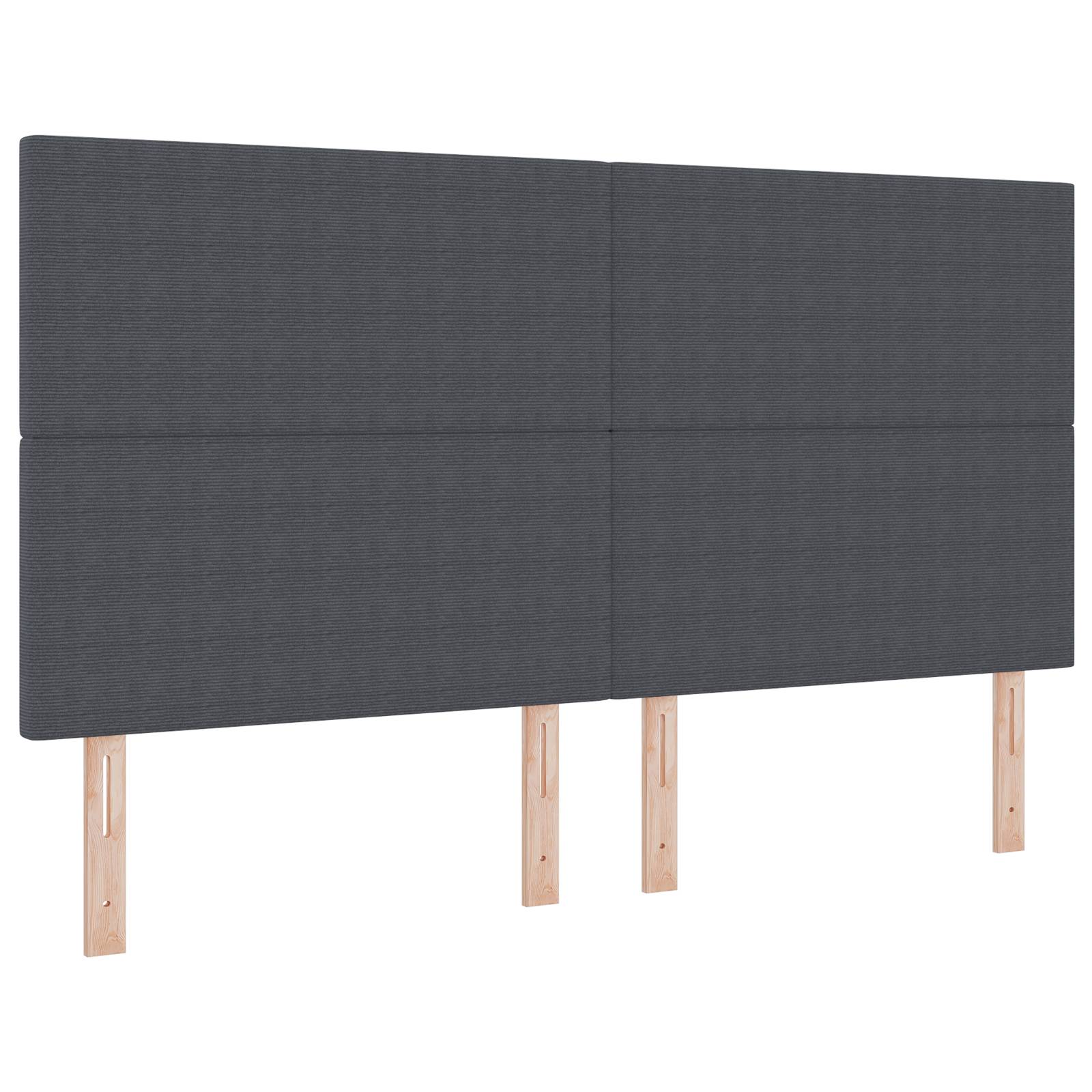 vidaXL LED Kopfteil Dunkelgrau 90 cm Cordstoff