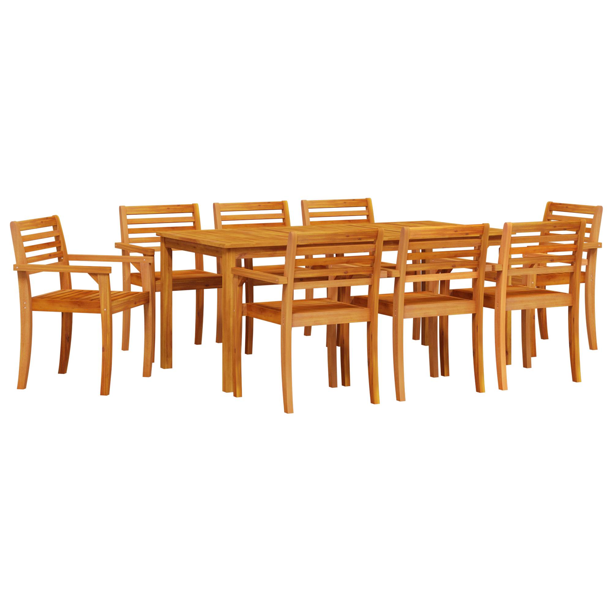 vidaXL 9-teiliges Garten-Esszimmer-Set aus massivem Akazienholz