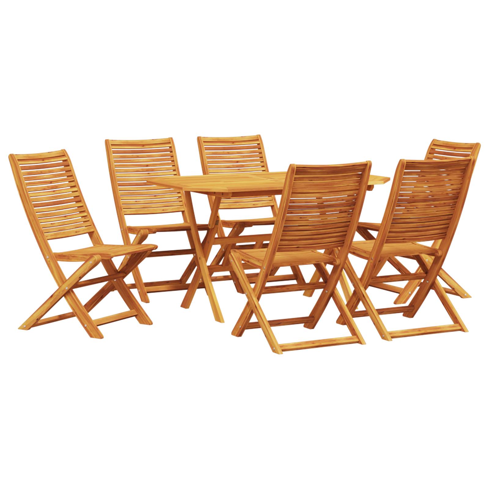 vidaXL 7-tlg. Outdoor-Essgruppe Massivholz Akazie