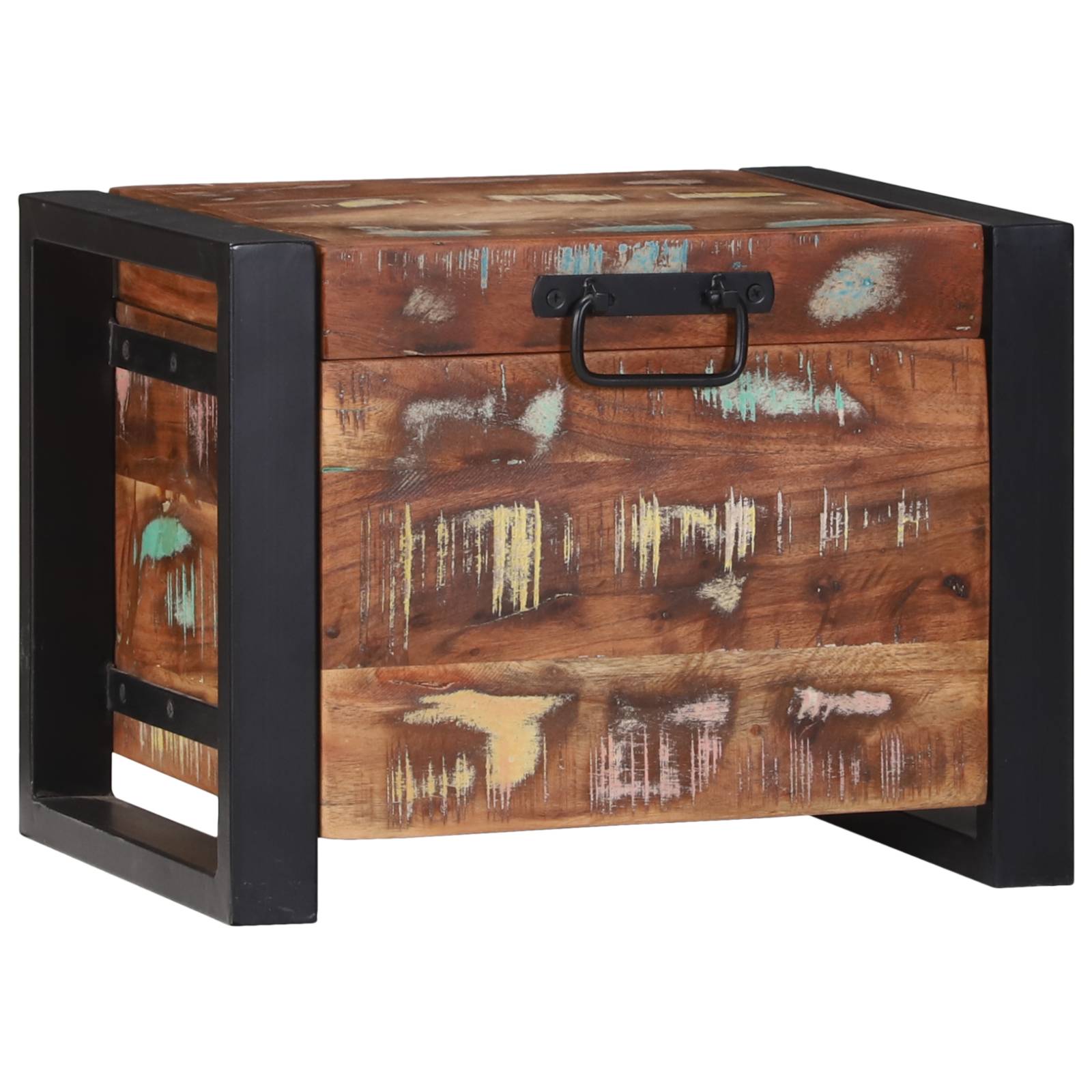 vidaXL Truhen 40x30x30cm Massives Altholz und Metall