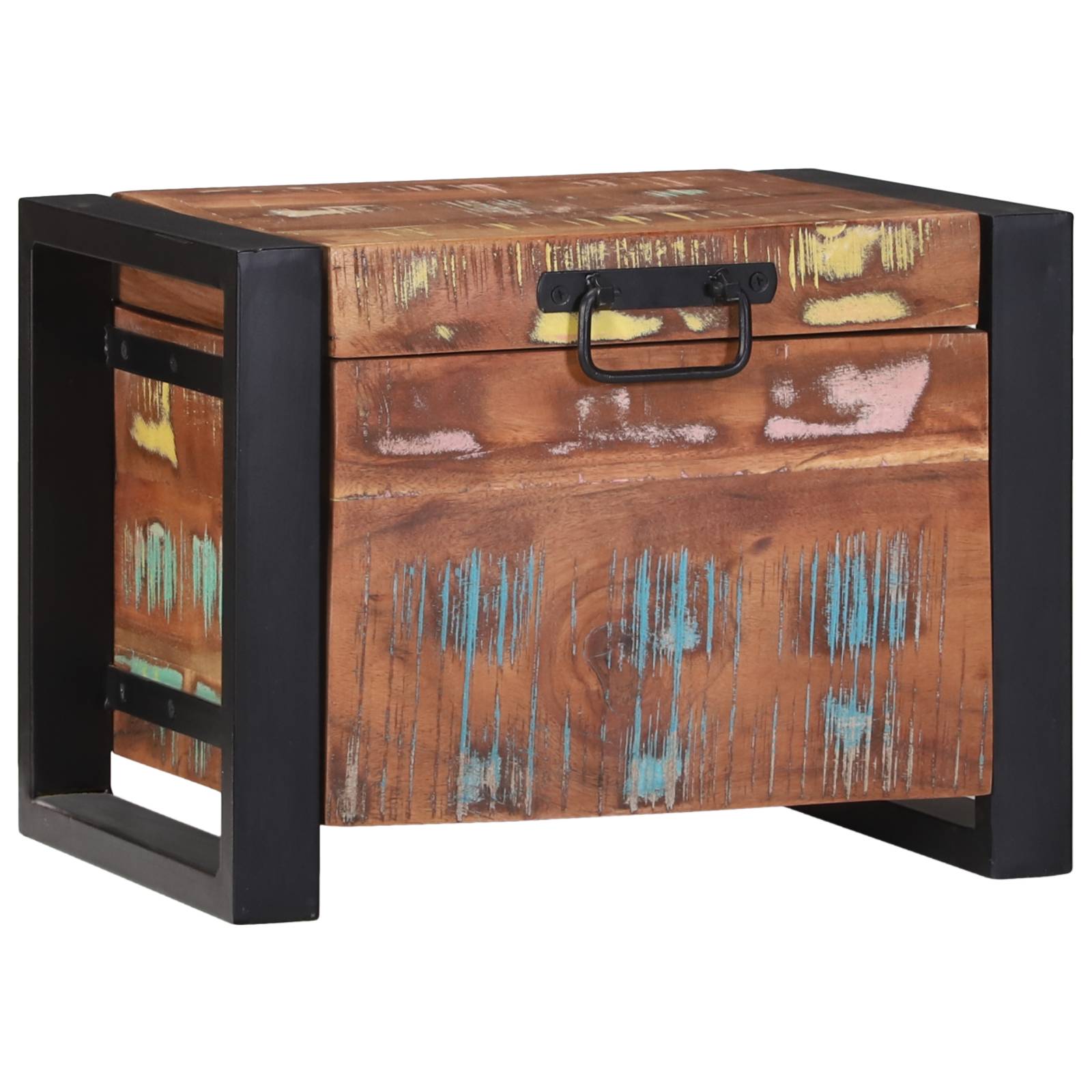 vidaXL Truhen 40x30x30cm Massives Altholz und Metall