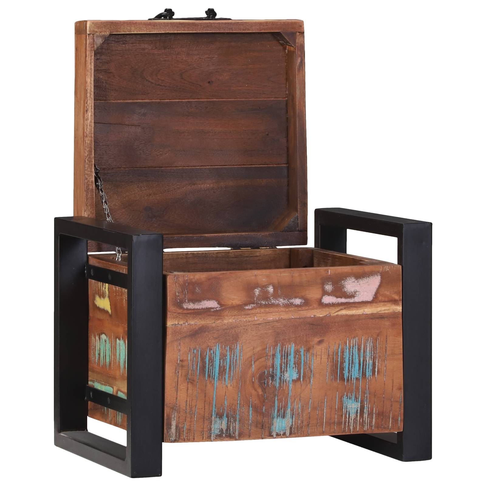 vidaXL Truhen 40x30x30cm Massives Altholz und Metall