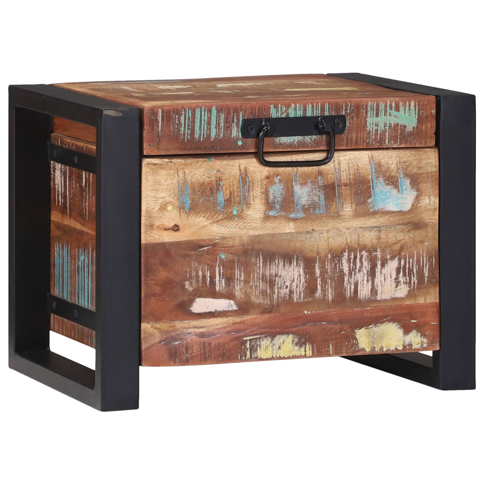 vidaXL Truhen 40x30x30cm Massives Altholz und Metall