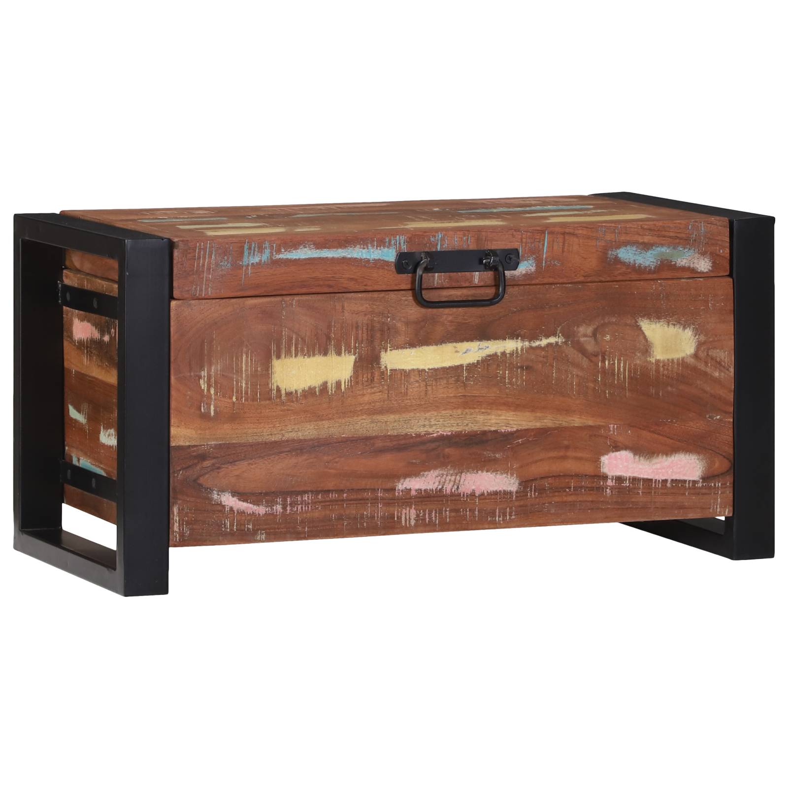 vidaXL Truhen 60x30x30cm Massives Altholz und Metall