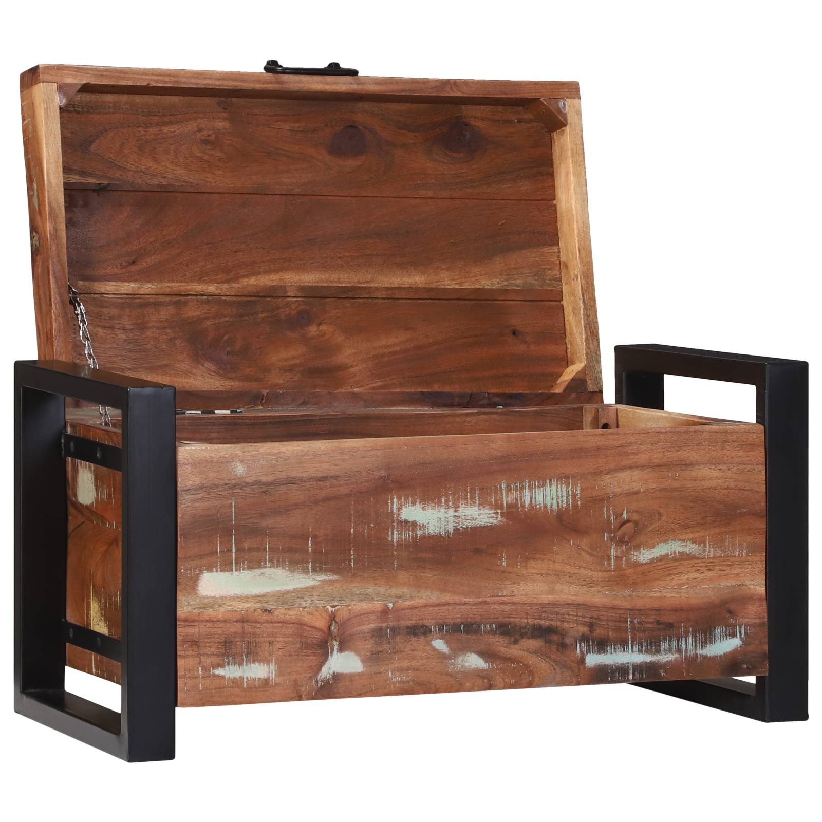 vidaXL Truhen 60x30x30cm Massives Altholz und Metall