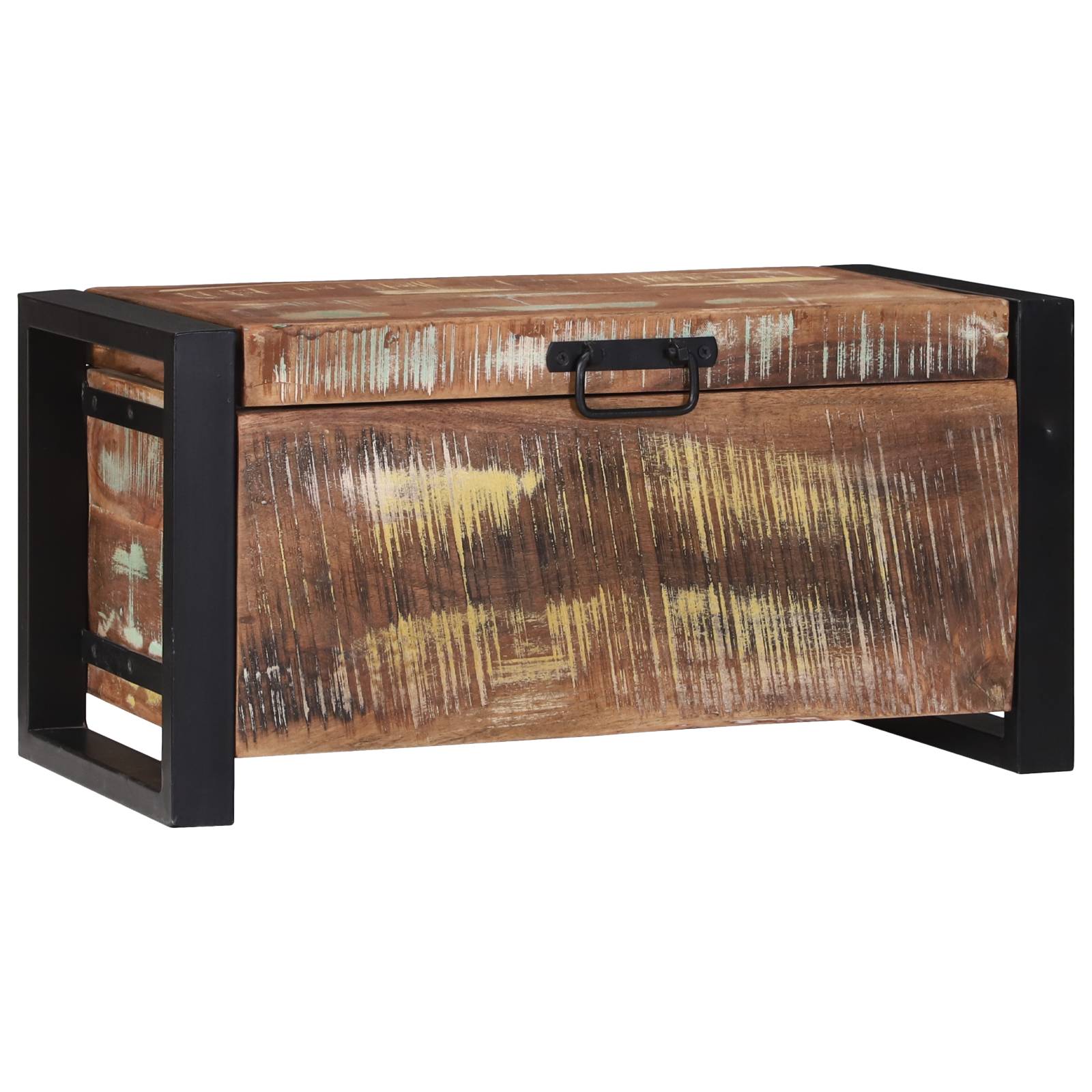 vidaXL Truhen 60x30x30cm Massives Altholz und Metall