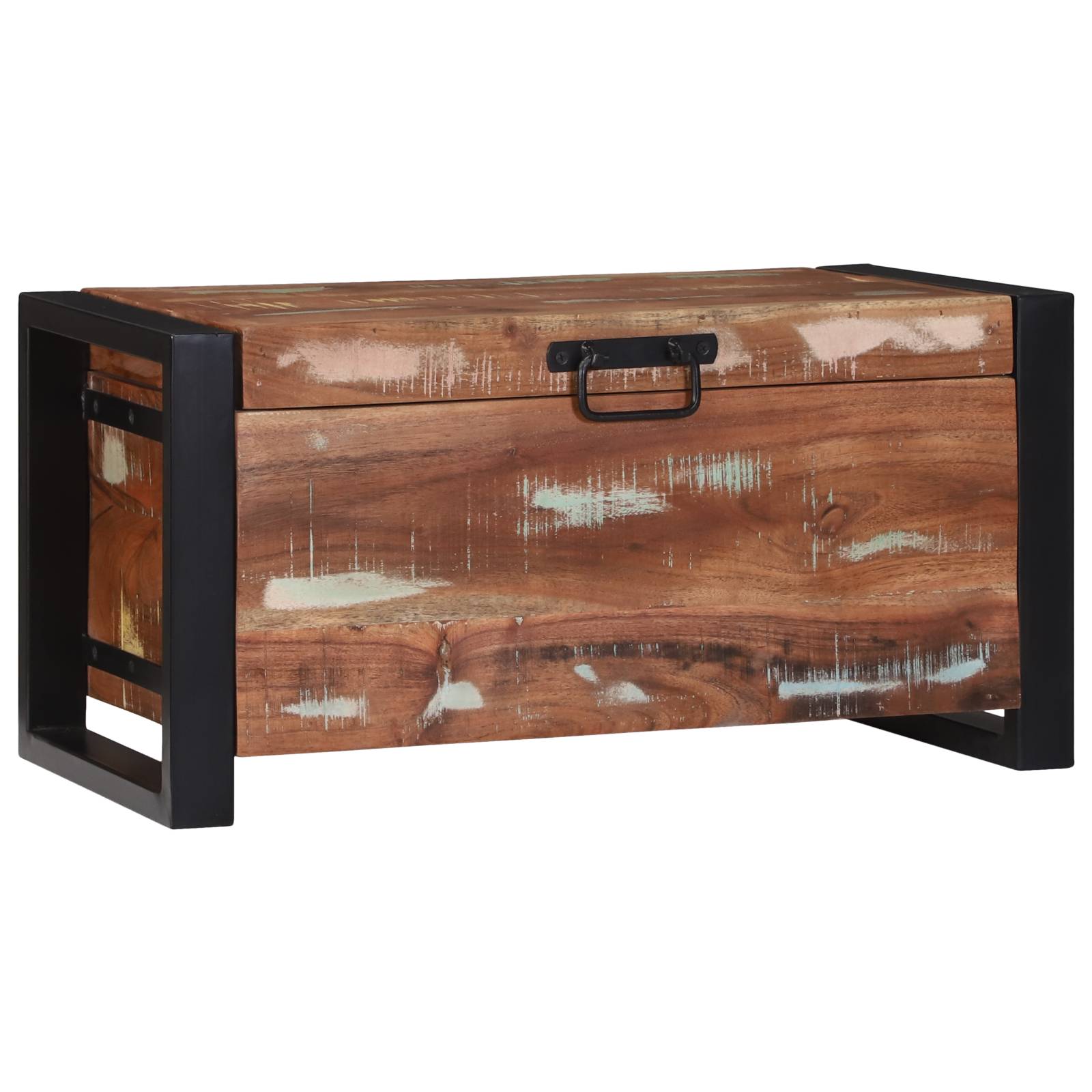 vidaXL Truhen 60x30x30cm Massives Altholz und Metall