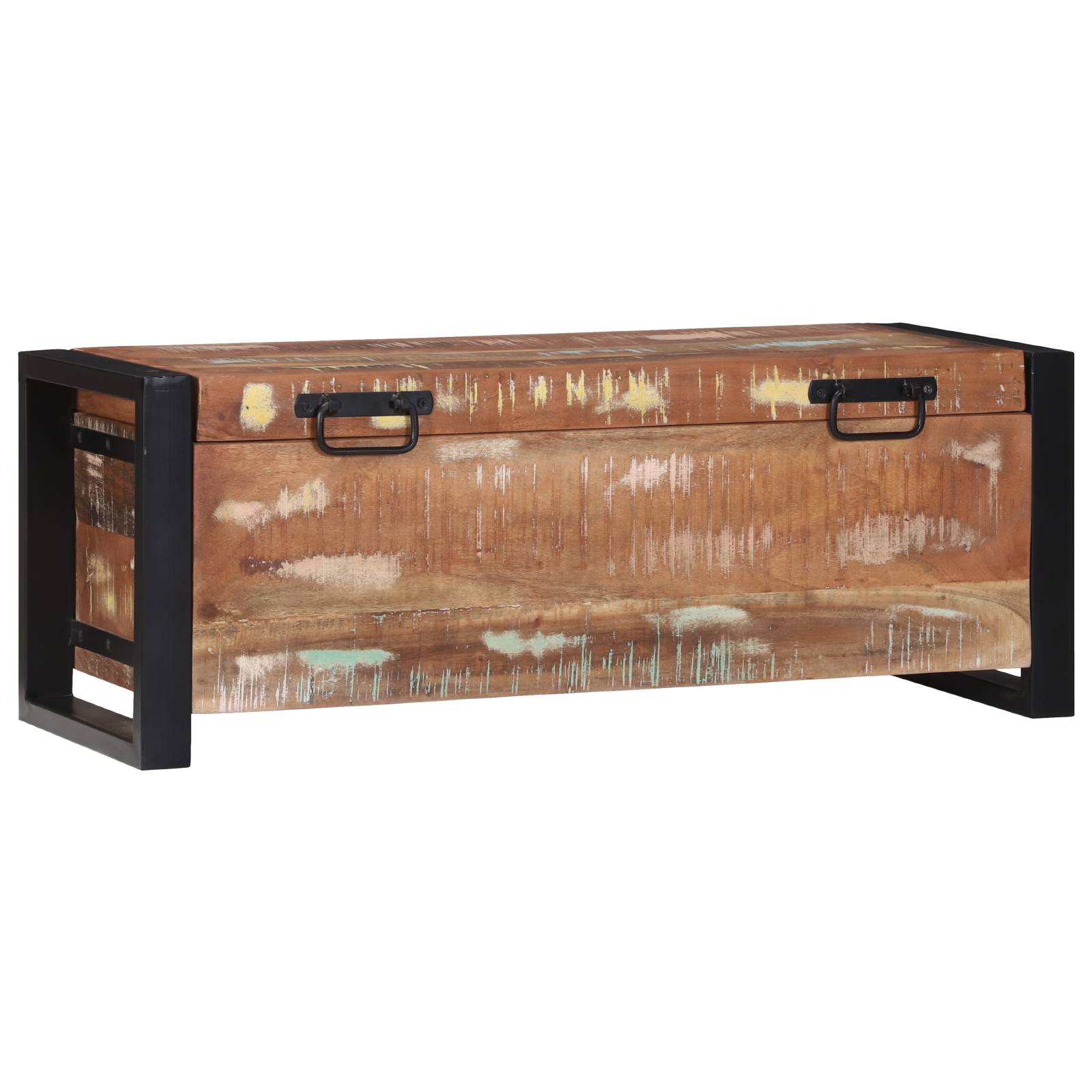 vidaXL Truhen 80x30x30cm Massives Altholz und Metall