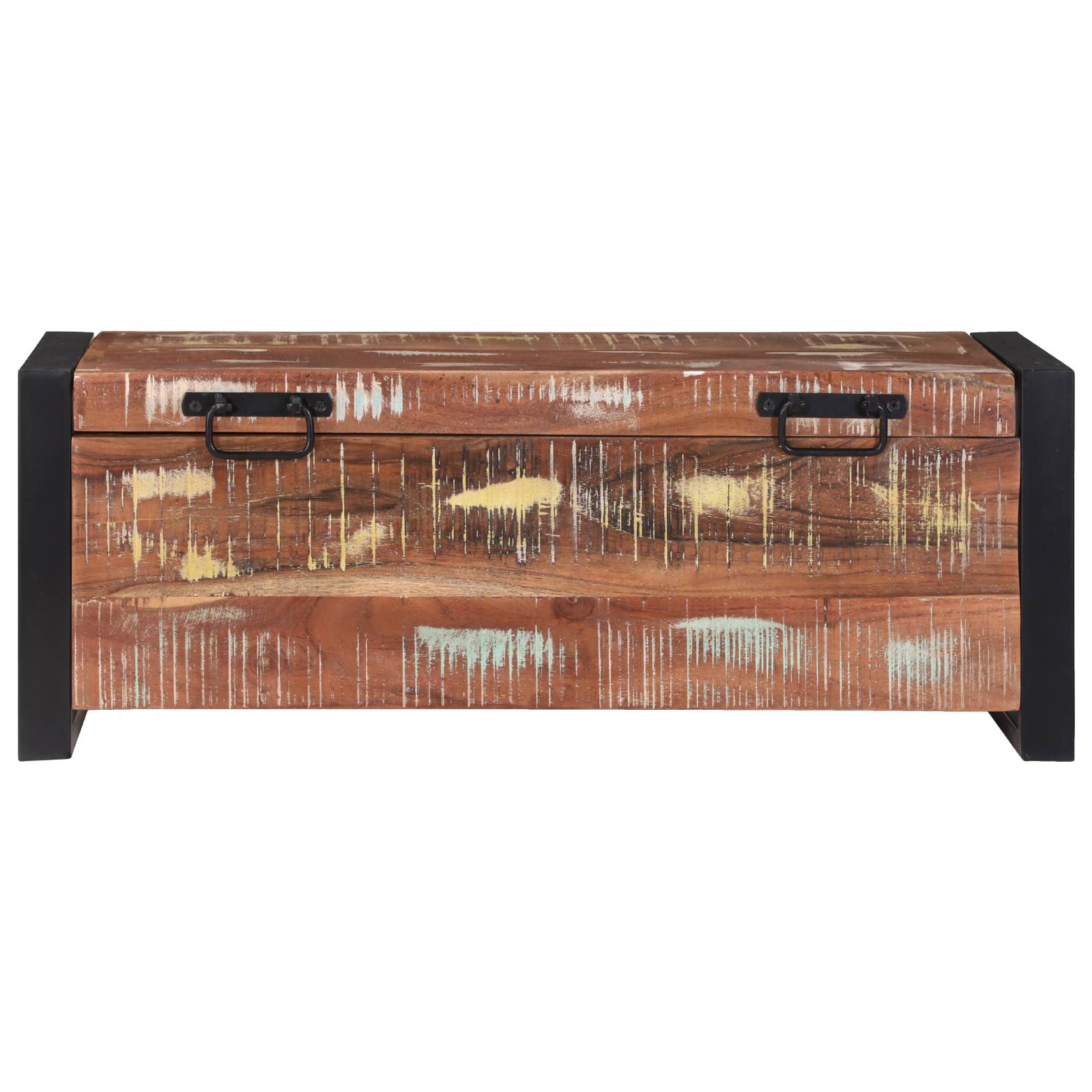 vidaXL Truhen 80x30x30cm Massives Altholz und Metall