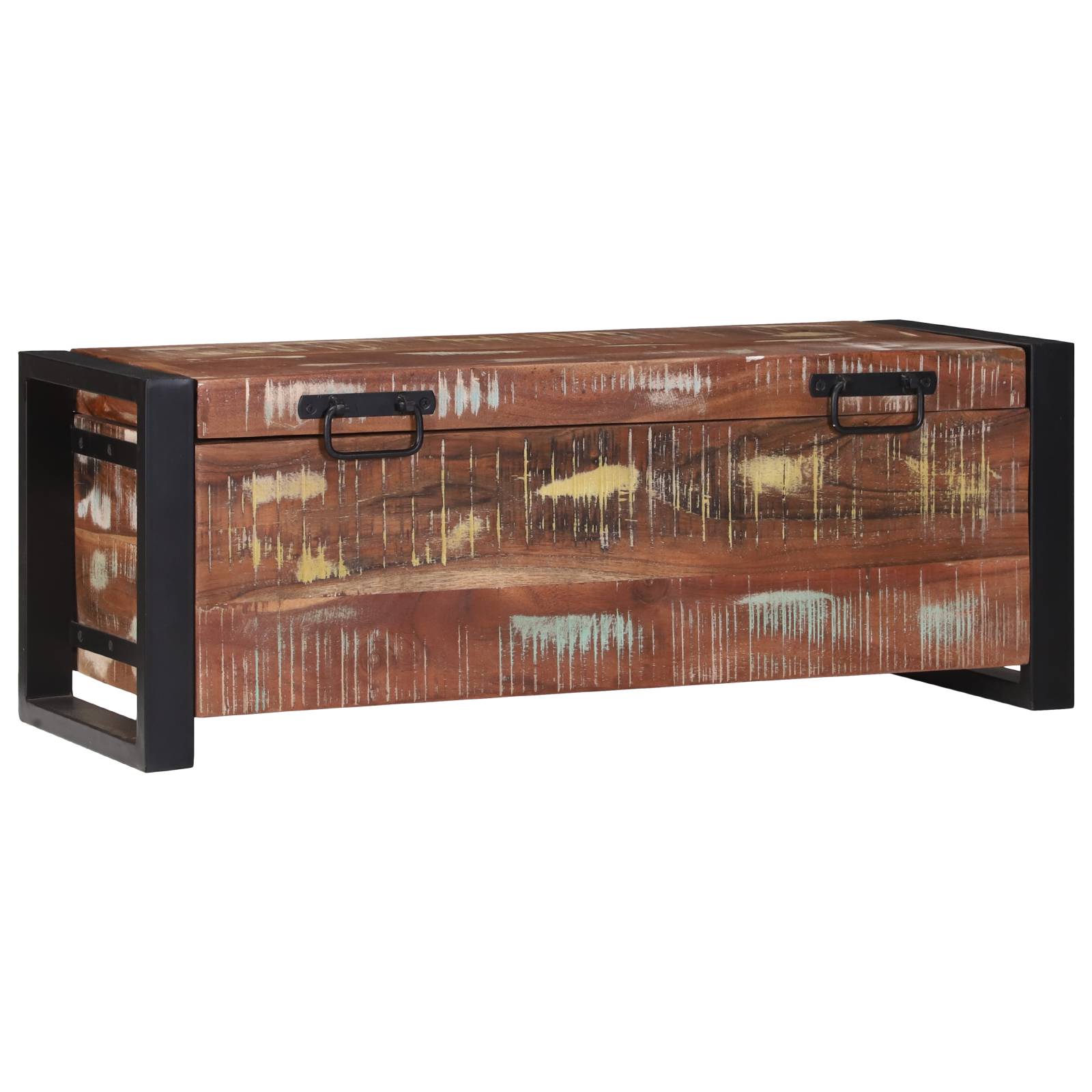 vidaXL Truhen 80x30x30cm Massives Altholz und Metall