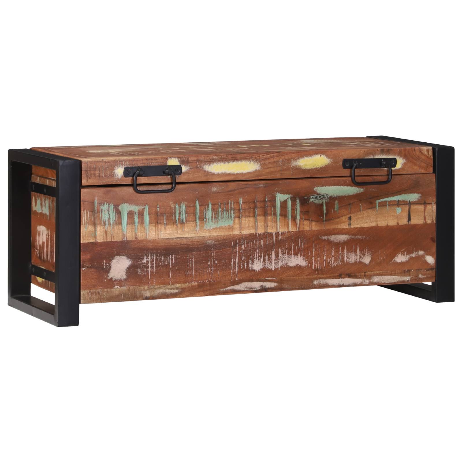 vidaXL Truhen 80x30x30cm Massives Altholz und Metall