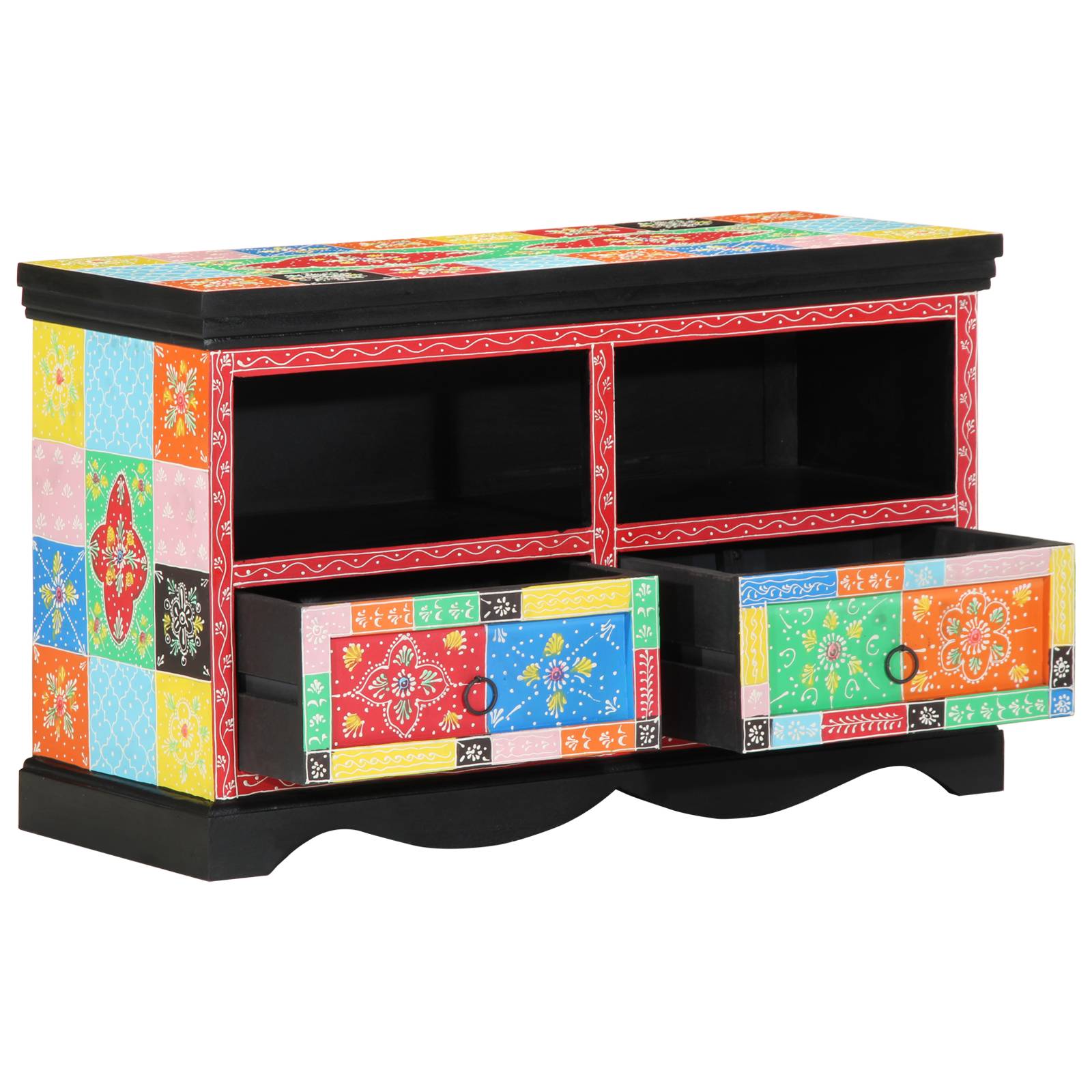 vidaXL TV-Schrank Mehrfarbig 80x35x50 cm Massivholz Mango