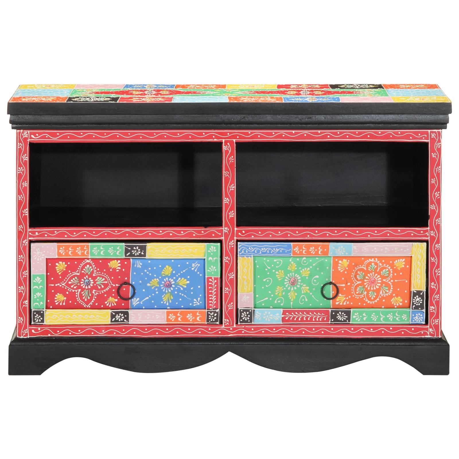 vidaXL TV-Schrank Mehrfarbig 80x35x50 cm Massivholz Mango