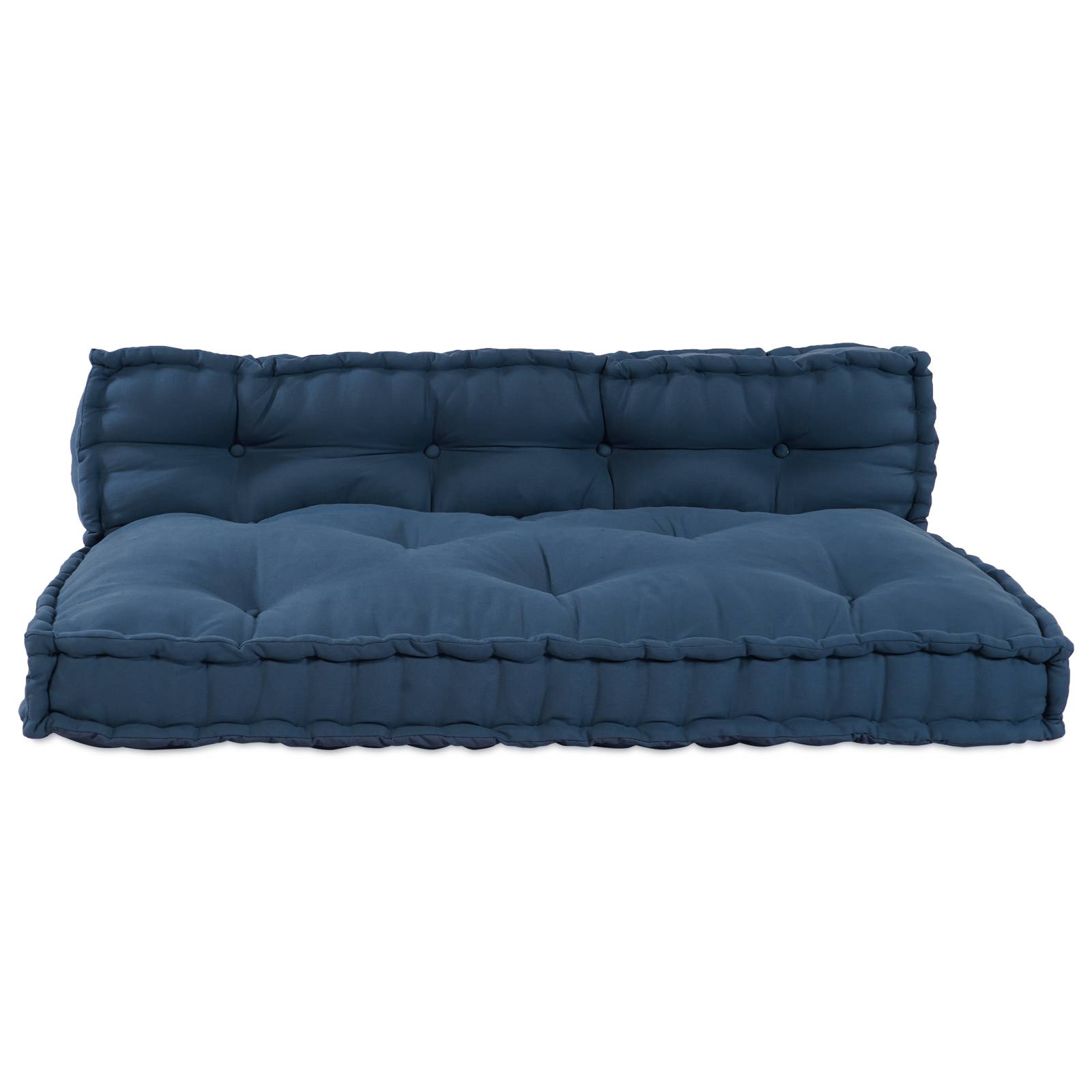vidaXL Palettenkissen mit Rückenstütze Blau Stoff