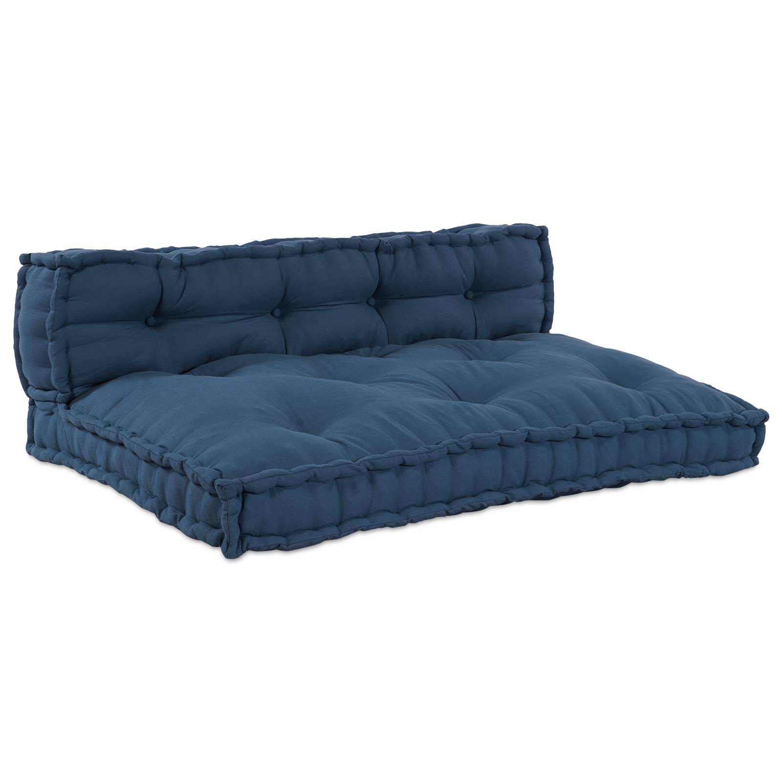 vidaXL Palettenkissen mit Rückenstütze Blau Stoff