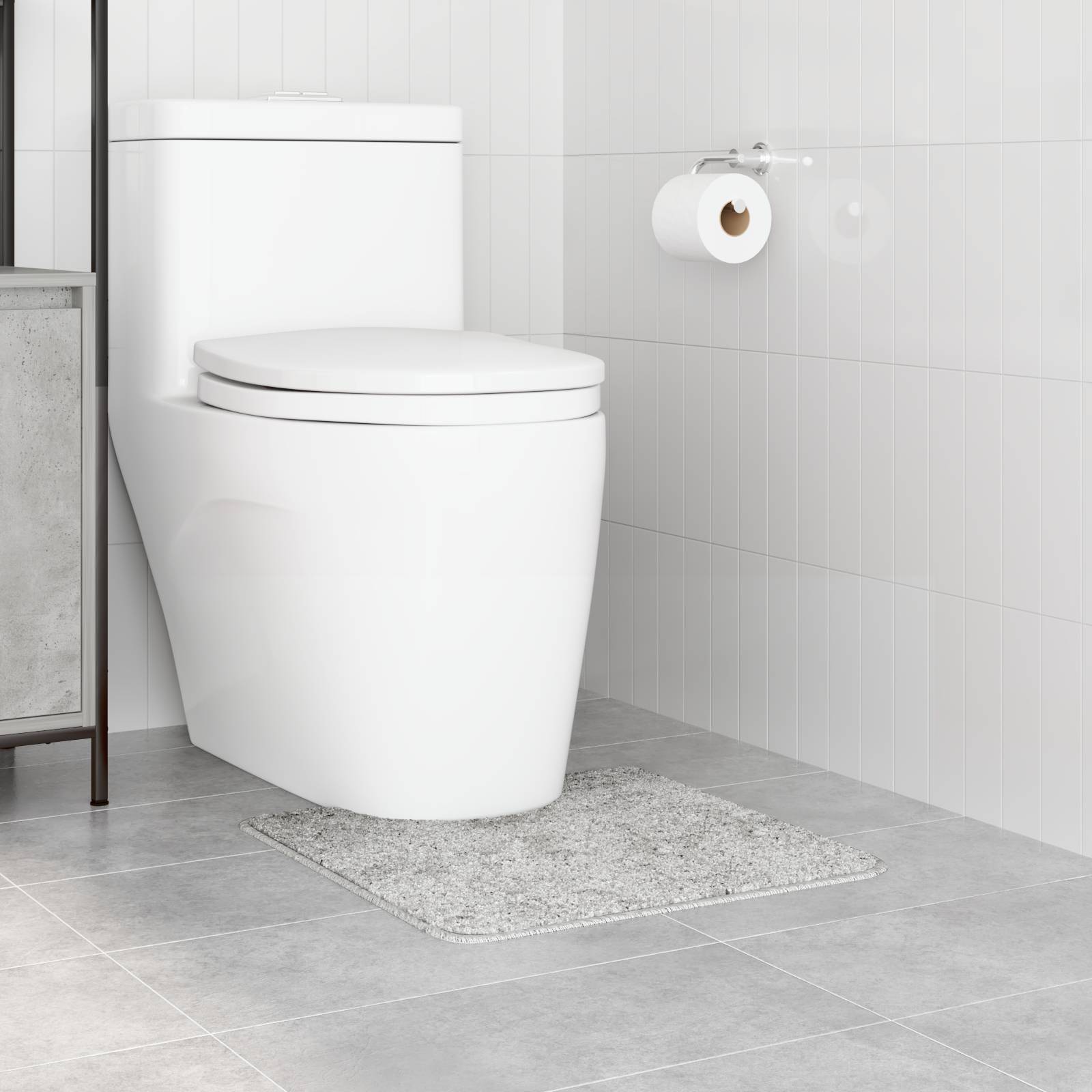 vidaXL Badematte U-Form Grau 50x50 cm Polypropylen Rutschfest