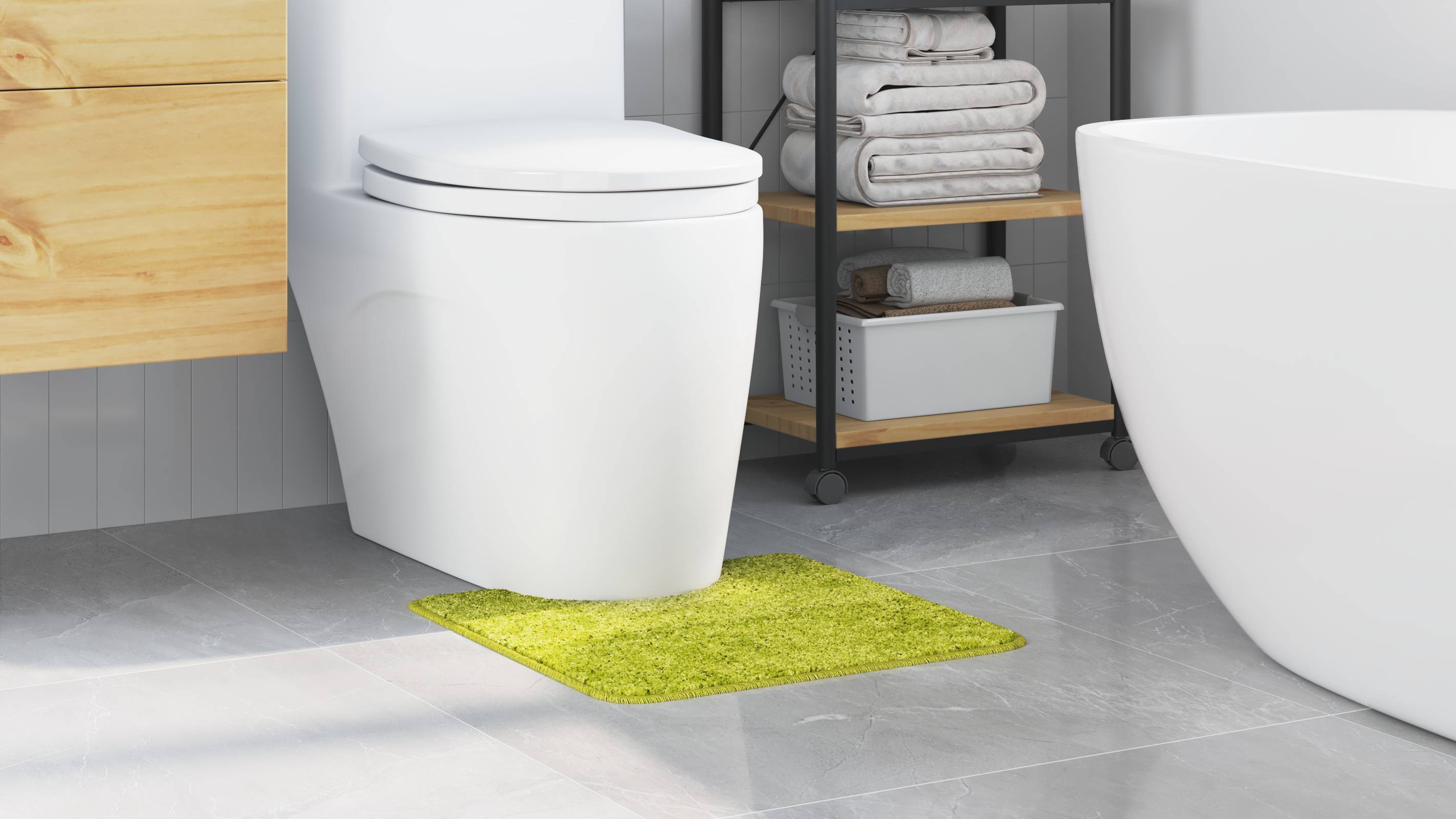 vidaXL Badematte U-Form Grün 50x50 cm Polypropylen Rutschfest